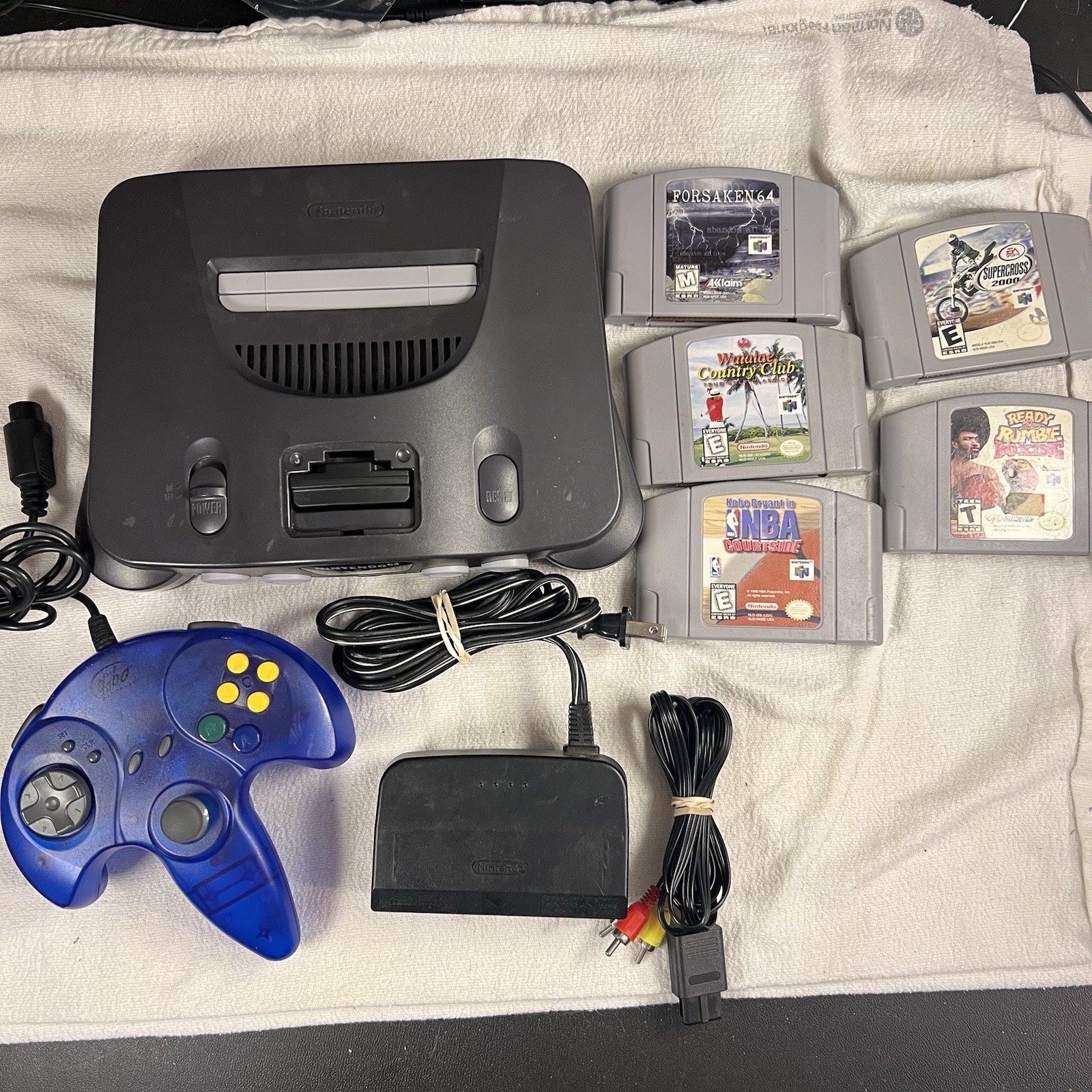 Nintendo 64 System Home Console Charcoal Gray Bundle 5 Games