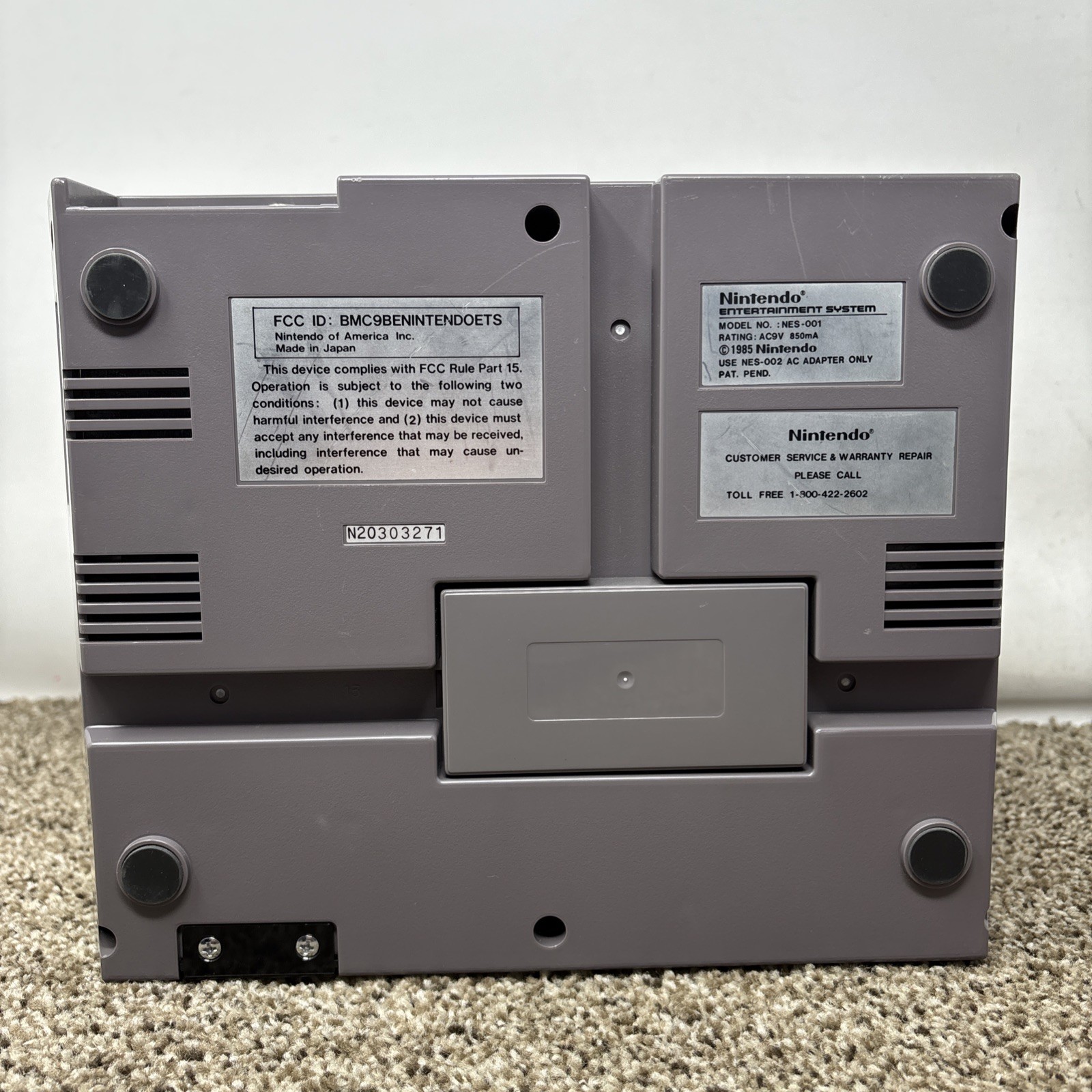 1985 Original NES Nintendo System Console + New 72 Pin Authentic Tested Bundle