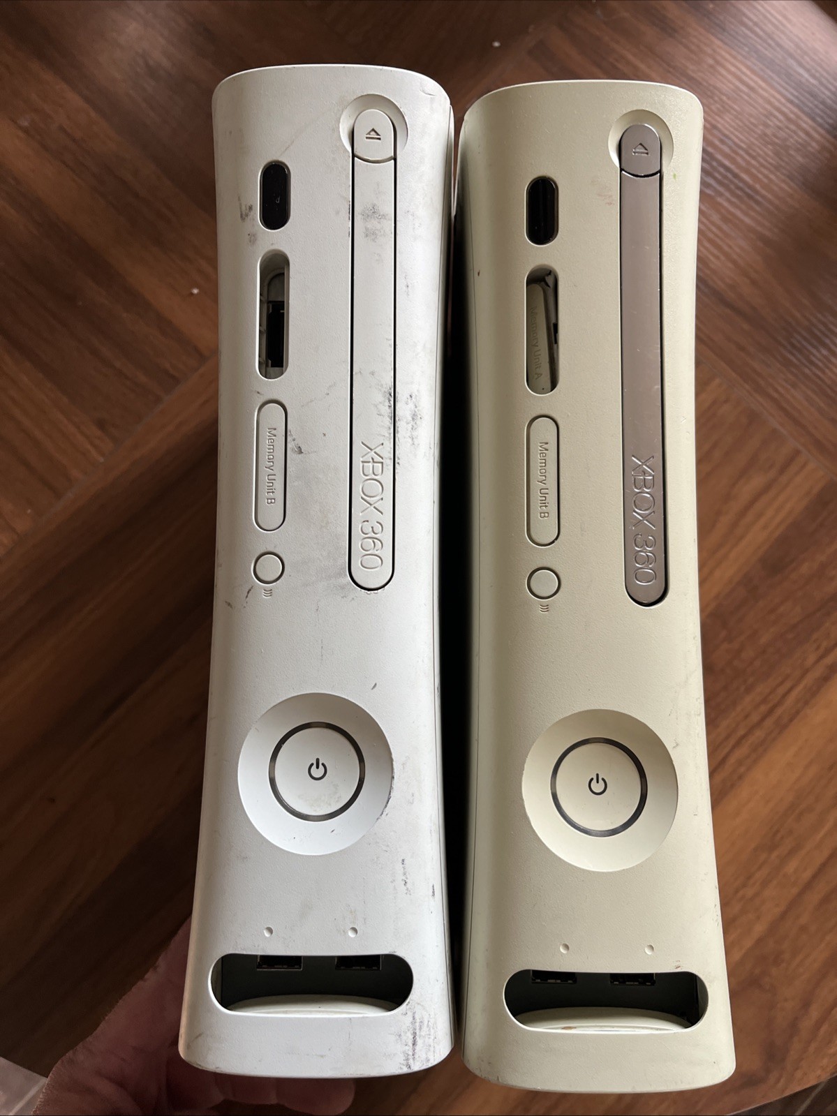 Lot Of 2 Defective Xbox 360 Core Console White For Parts Red Ring