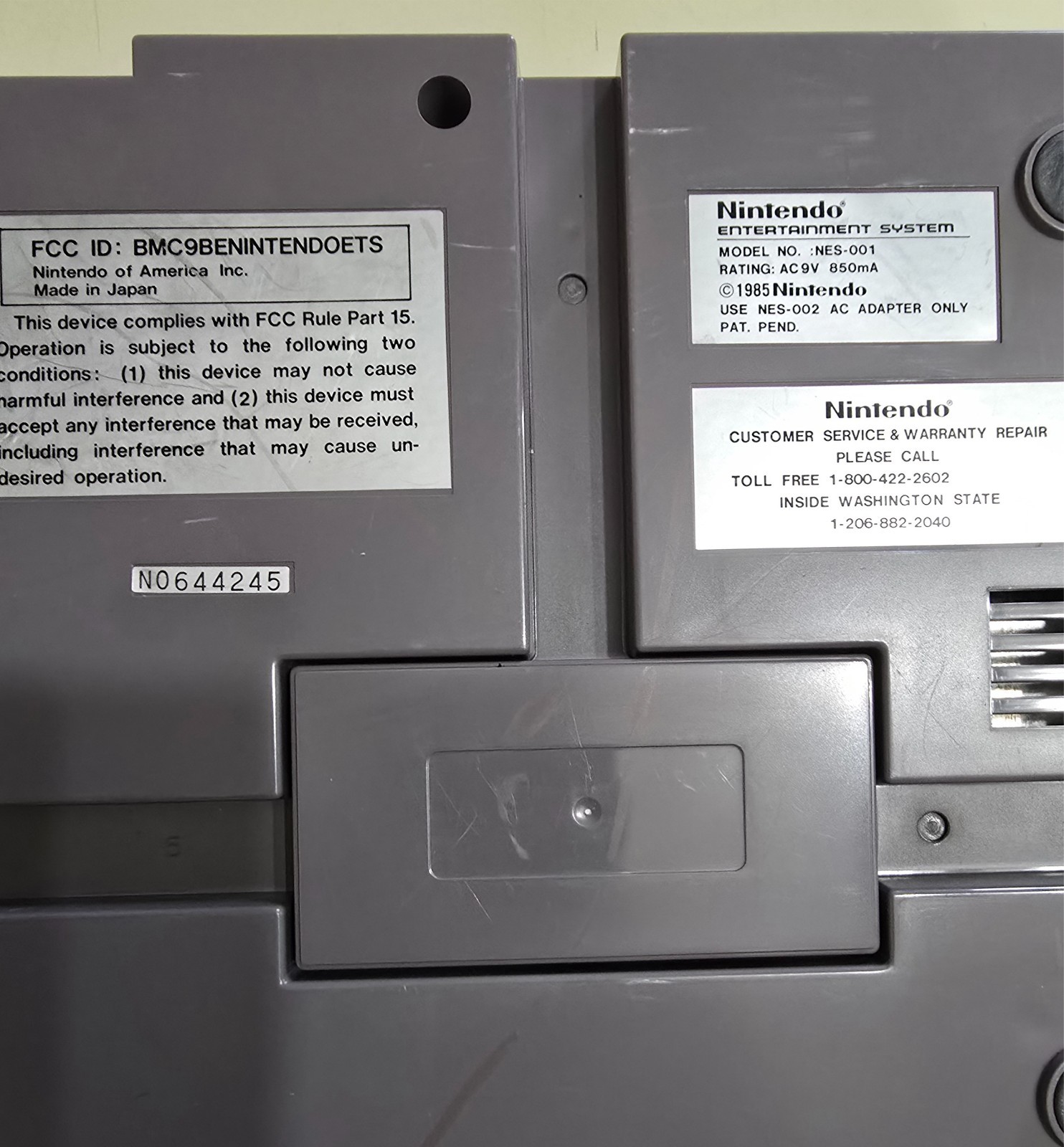 Nintendo Entertainment NES Console NES-001 System Powers On **Untested Operation