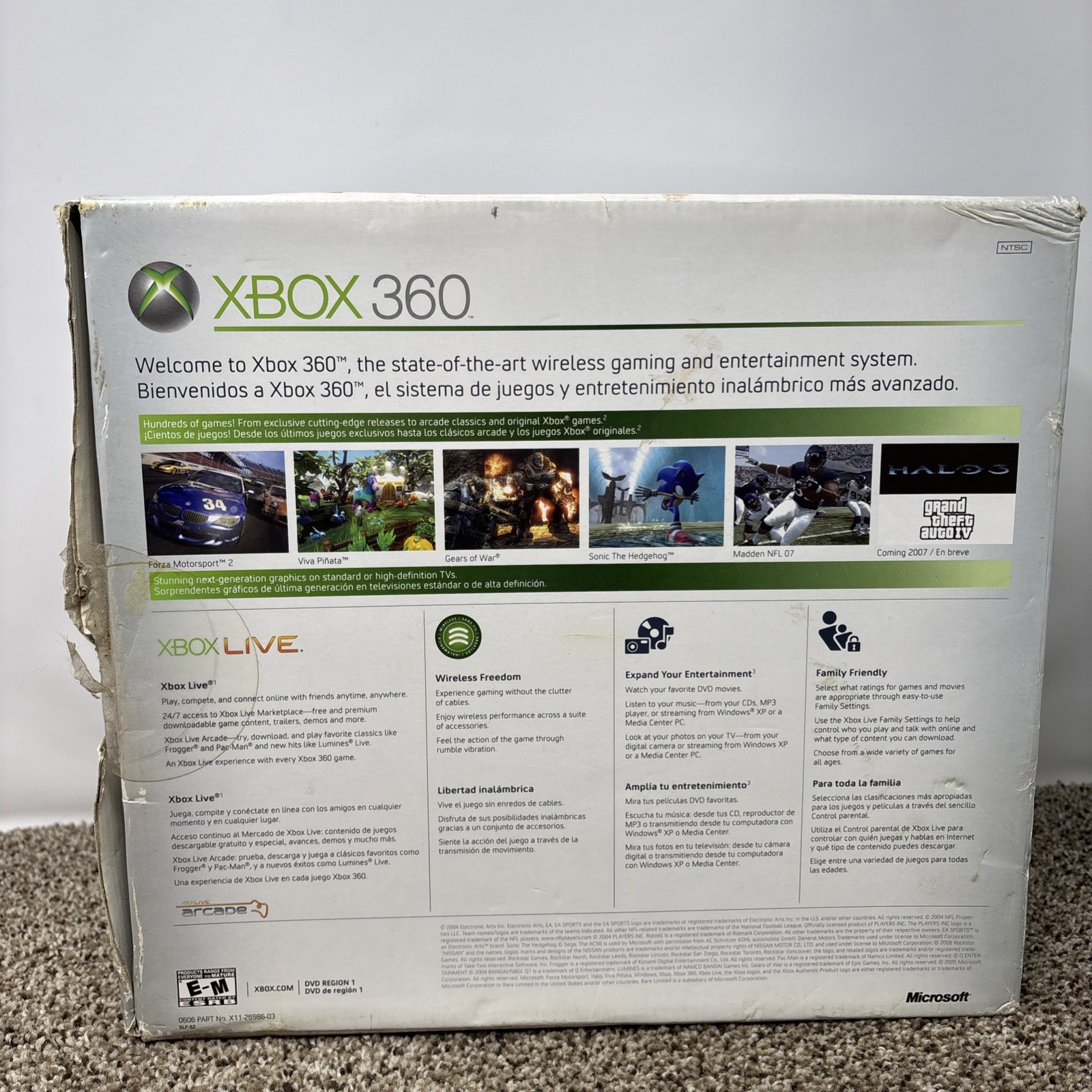 Microsoft Xbox 360 20gb Console Bundle With Box Cables Controller TESTED READ!!!