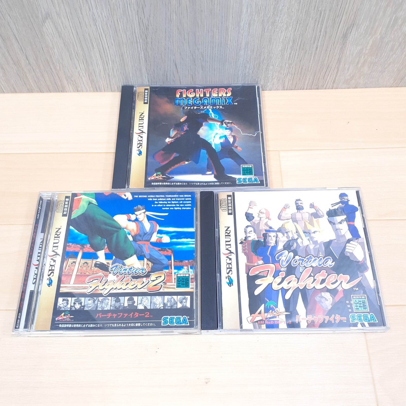 Sega Saturn Console Japan Bundle with 8 Games & 2 Controllers NTSC-J tested