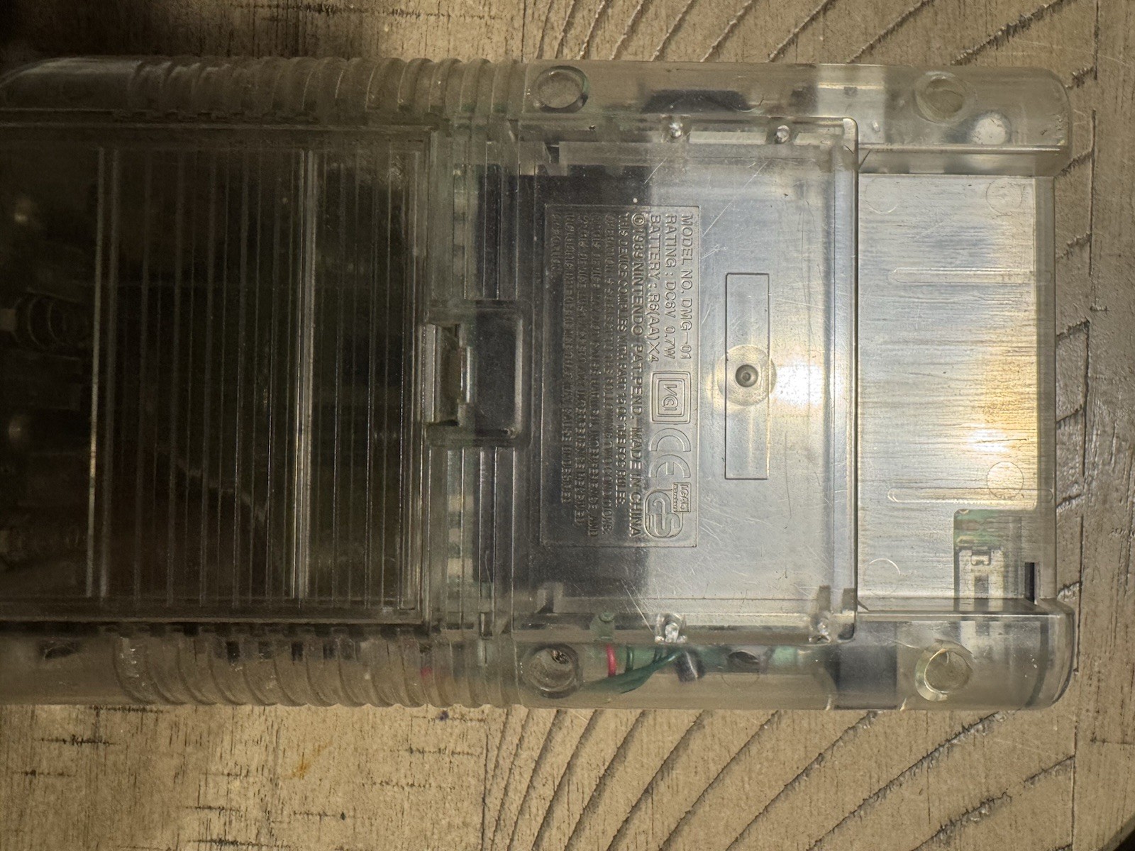 Nintendo Game Boy Transparent Clear Classic Handheld Console *TESTED WORKING *