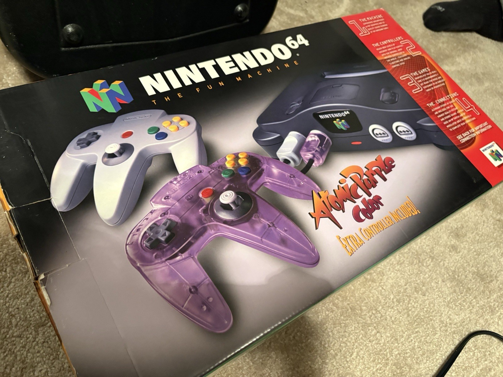 Nintendo 64 N64 Atomic Purple Console Bundle – Complete in BOX- CLEAN