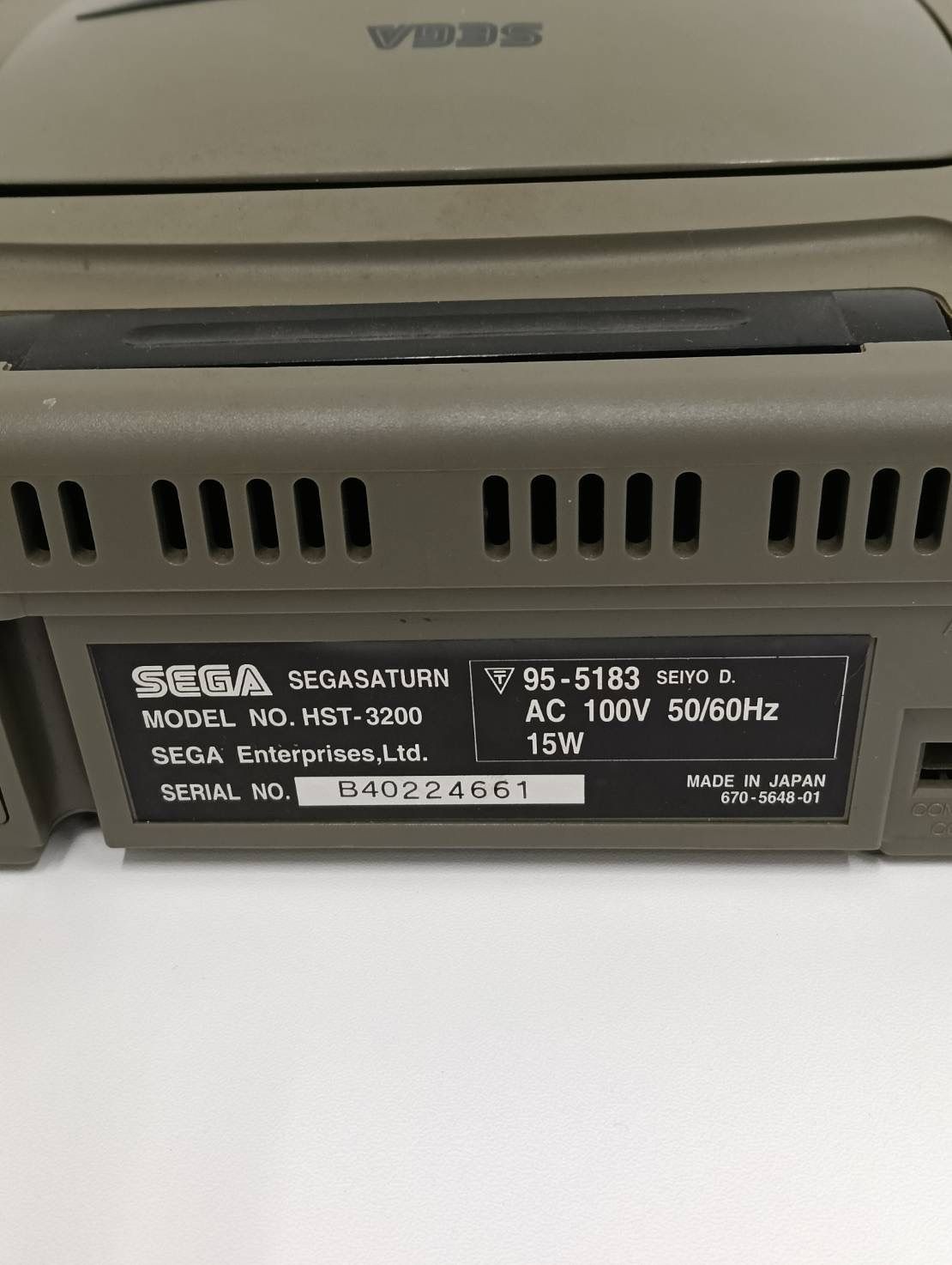 SEGA SATURN Console HST-3200 & Controller & Power Memory [Power-tested]