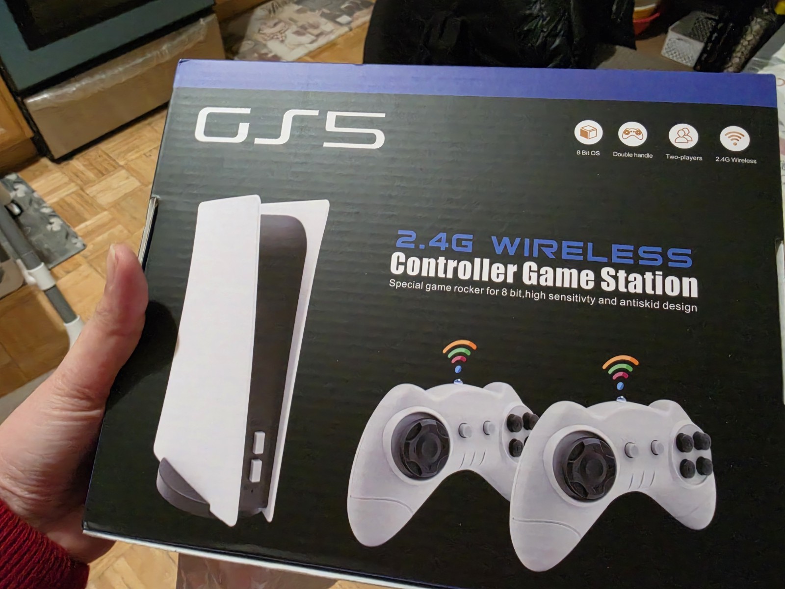GS5 Home Console 2.4G Wireless Double Handle Two-Players Antiskid Design