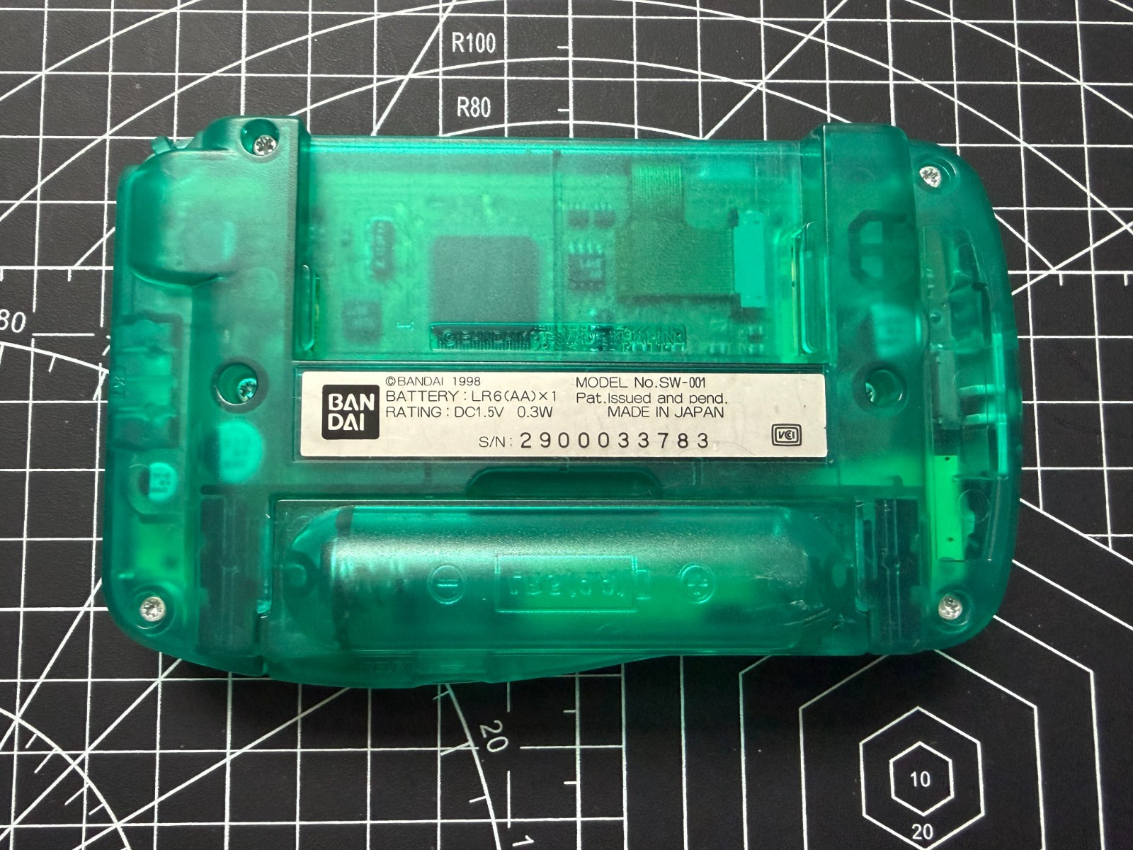Bandai WonderSwan Mod Backlight For Original Screen – Skeleton Green