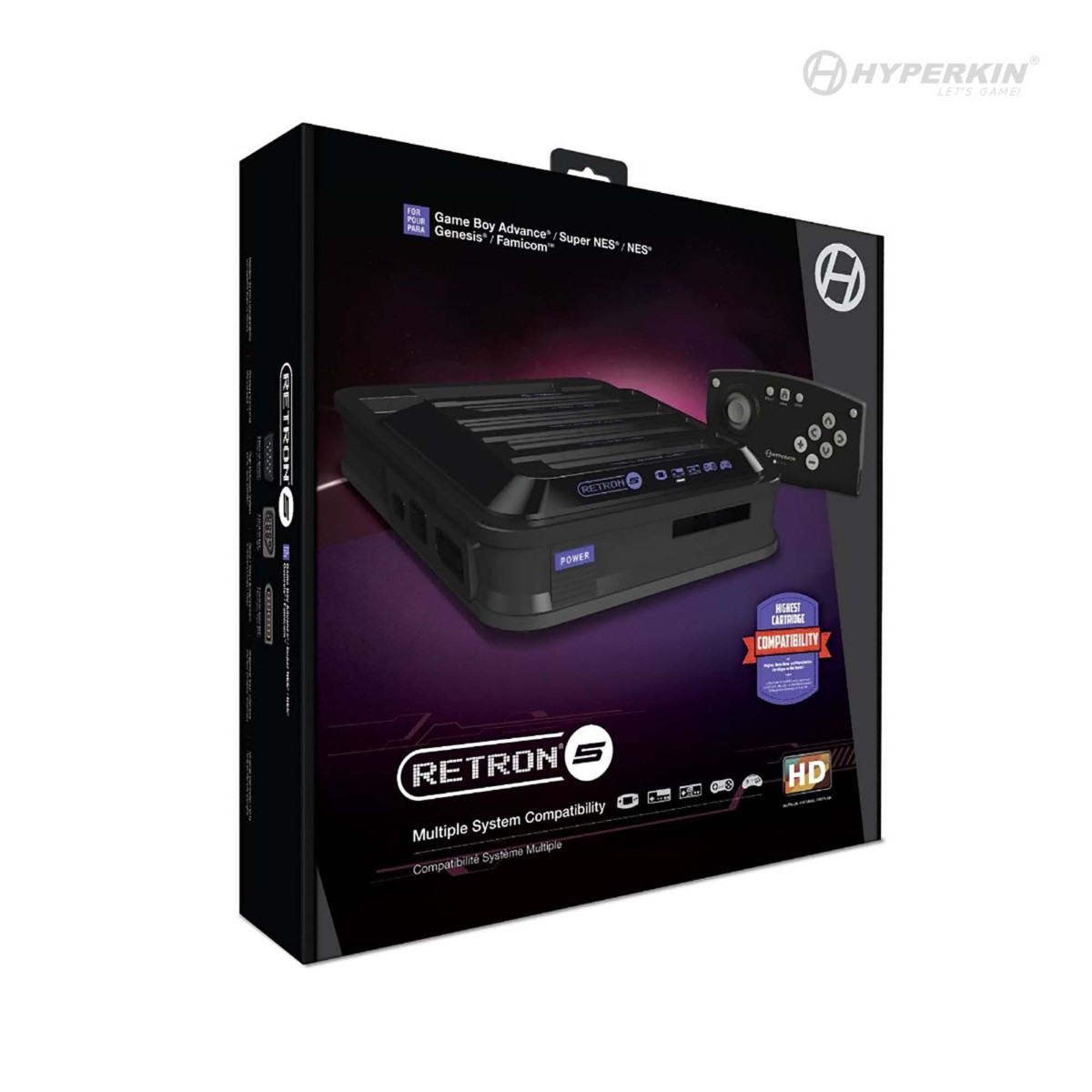 Hyperkin RetroN 5 Retro for Nintendo NES SNES Sega Genesis Gameboy Games Black