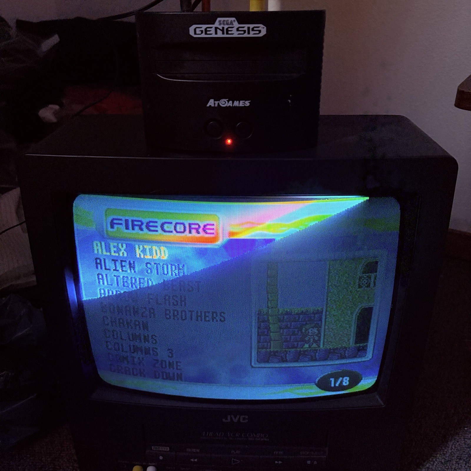 AtGames Sega Genesis Classic Game Console Tested Working AV Cables Power