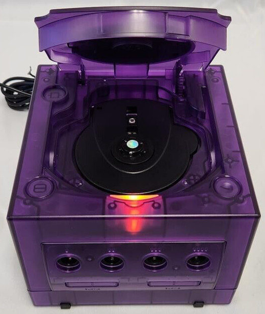 Nintendo GameCube Translucent PURPLE Gaming Console DOL-001 Controller Bundle