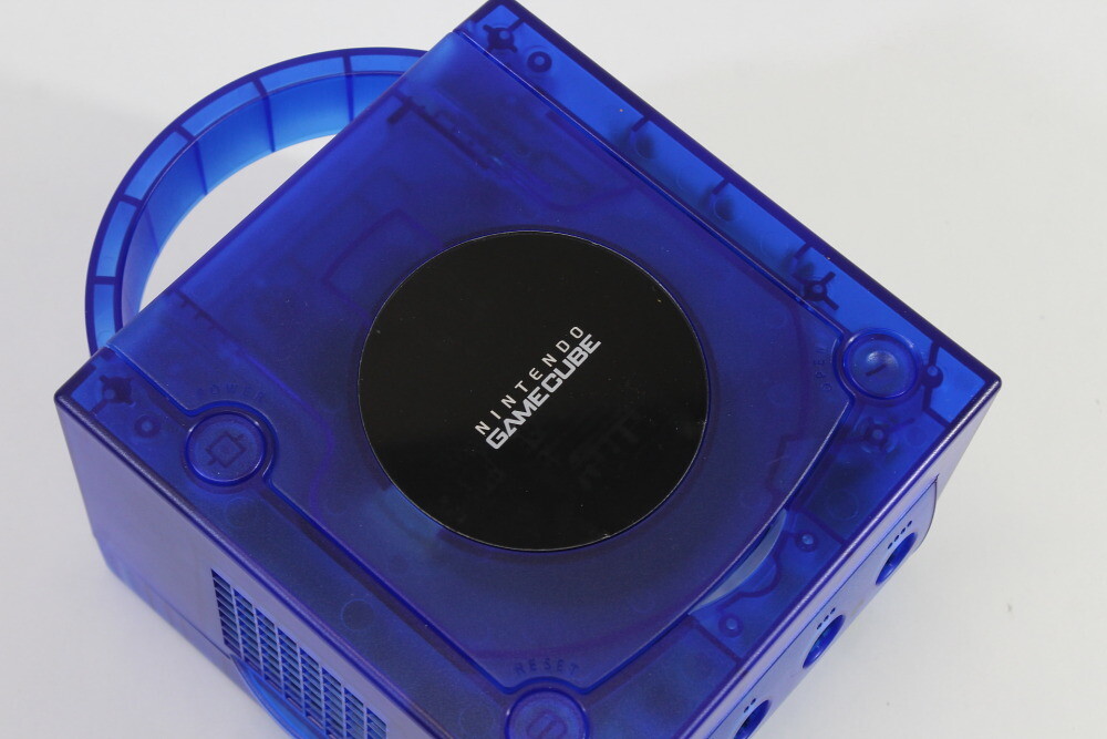 Nintendo Gamecube Clear Transparent Dark Blue Console & AC AV NTSC-U/C DOL-001