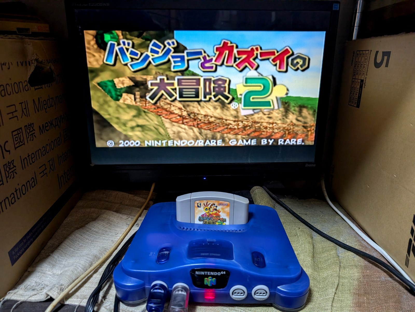 Nintendo 64 Region Free Console Midnight Blue 2controllers japan