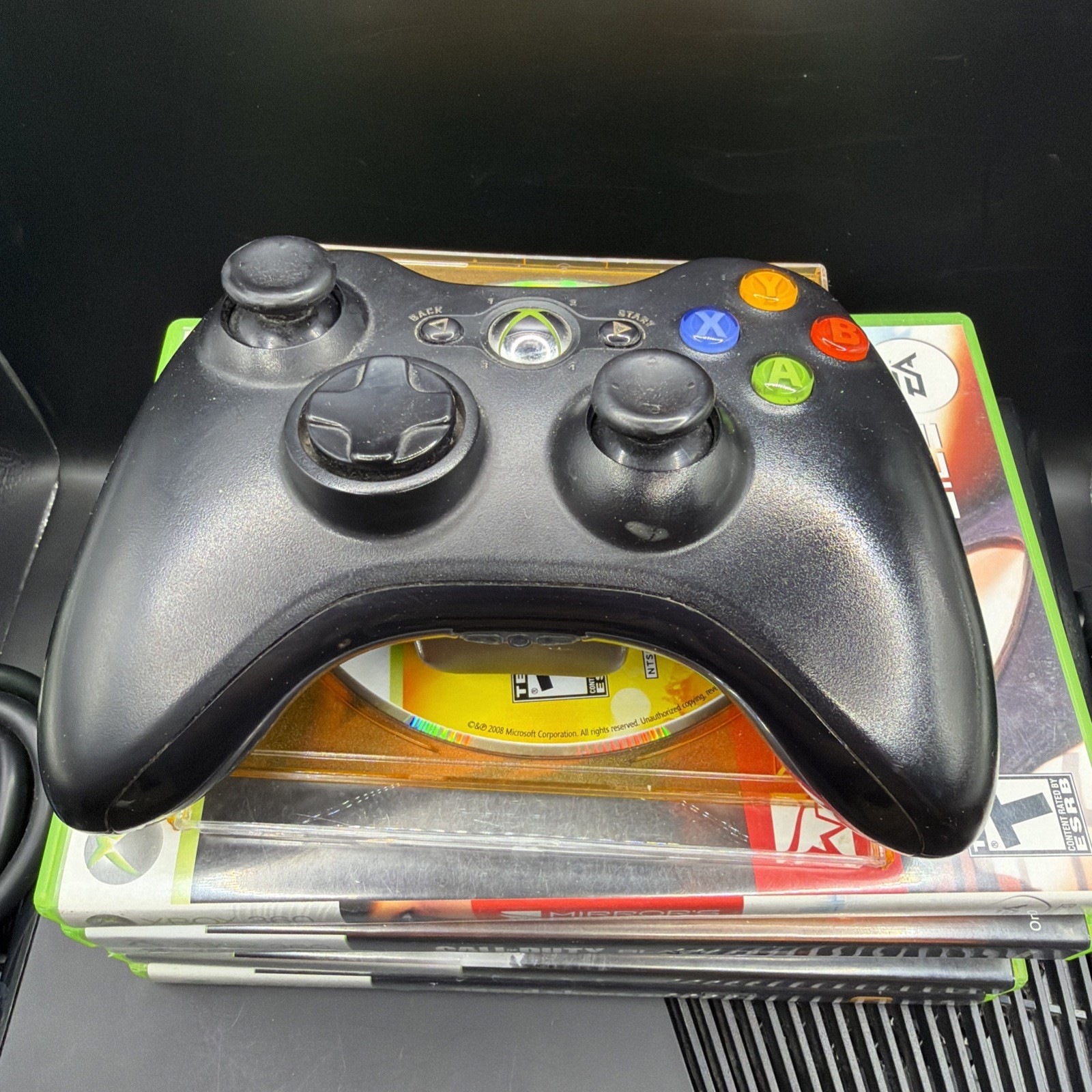 Xbox 360 Slim 250GB Console Bundle Controller 6 Games Tested and Working
