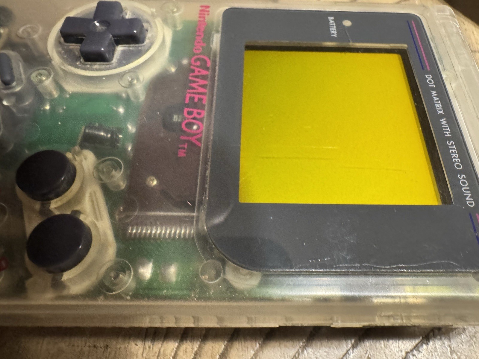 Nintendo Game Boy Transparent Clear Classic Handheld Console *TESTED WORKING *