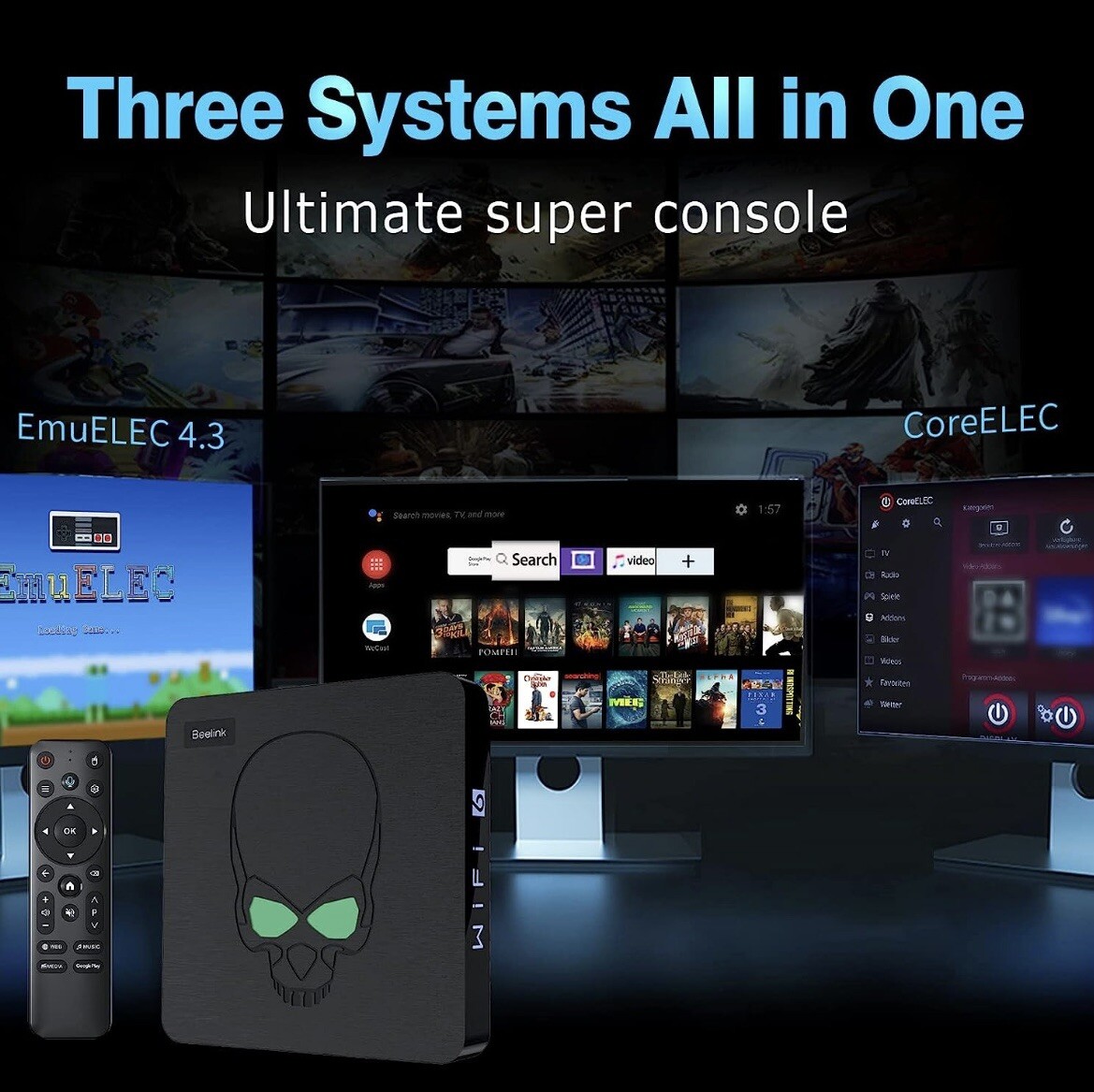 Kinhank Super Console X King Video Game Console 117000 Games, 256G