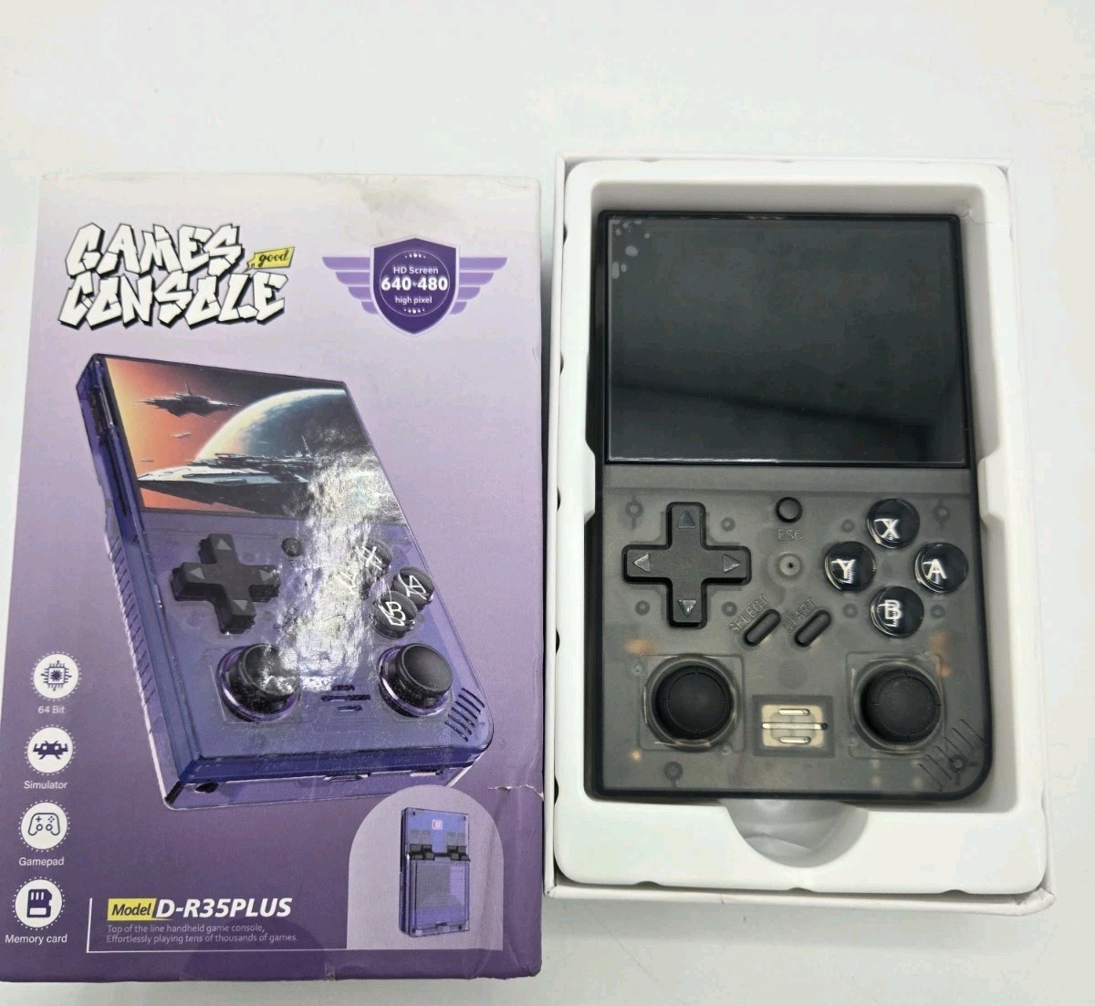 Retro Handheld Game Console D-R35 Plus – 64 Bit HD 640×480, Thousands of Games
