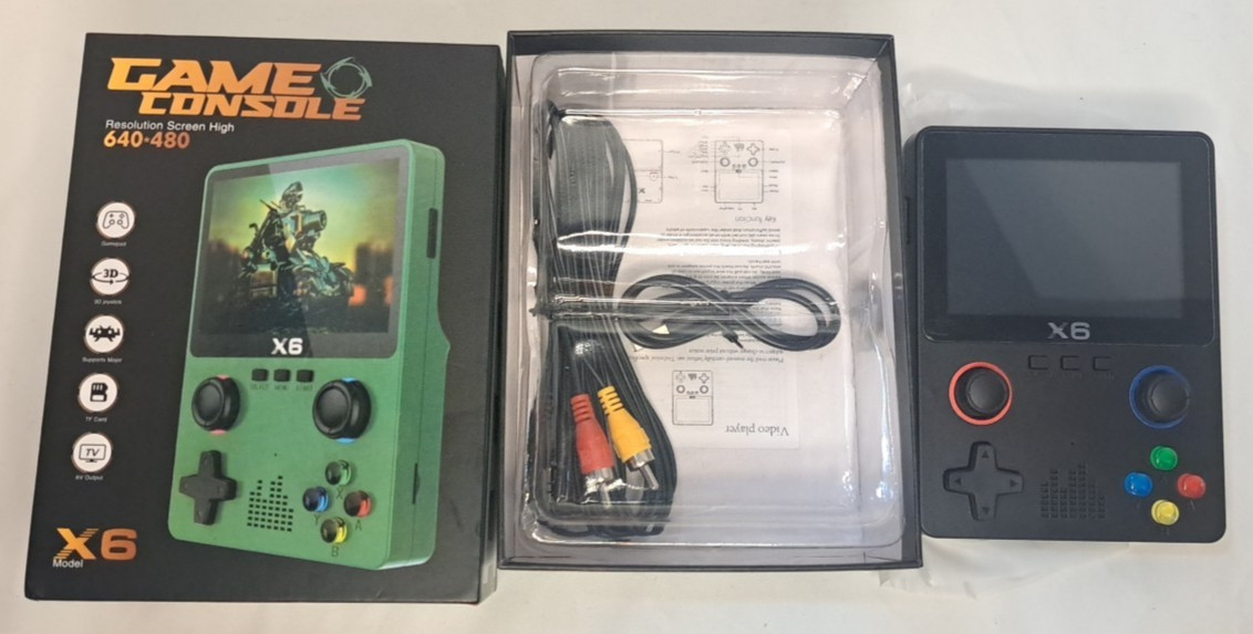 𝐗-𝟔, 3.5 inch Retroblast Console Handheld, 640×480 Resolution, Black Color