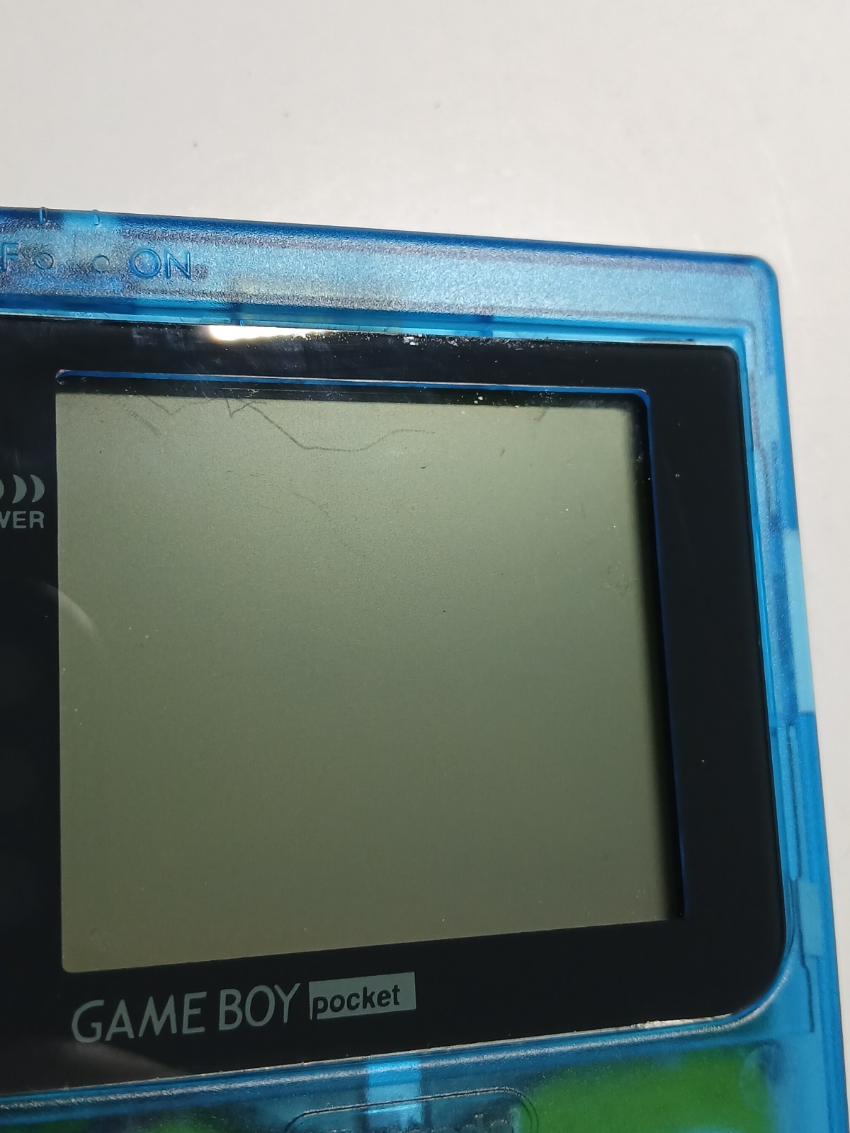 Gameboy Pocket Console Clear blue backlight, Tested And Working minor wear