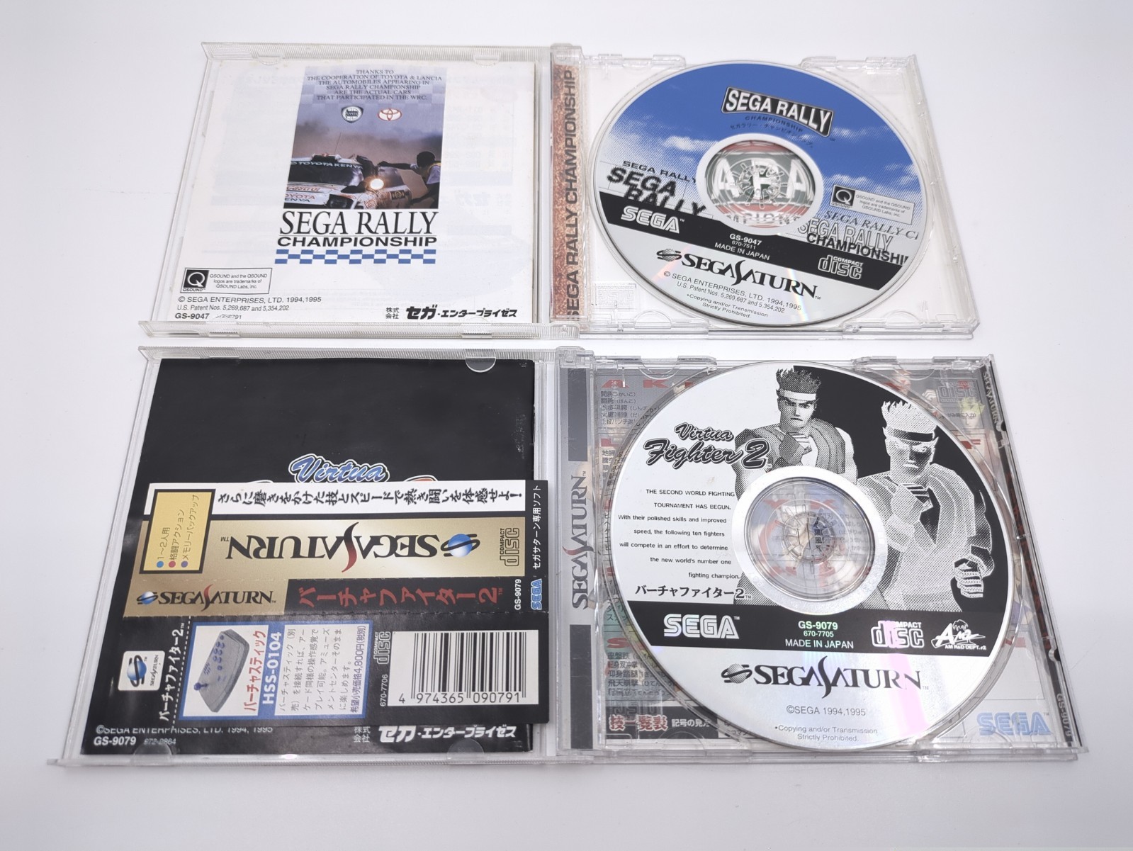 Sega Saturn White Console HST-3220 NTSC-J Japan Tested w/ 2 Games