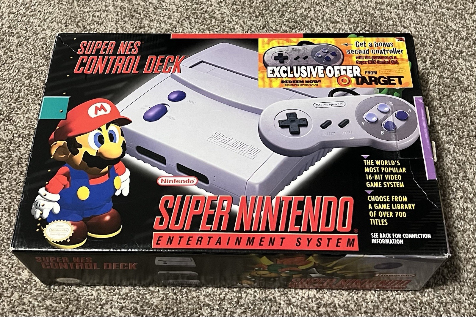 Super Nintendo Jr System Console CIB Bonus Controller Offer Variant Target SNES
