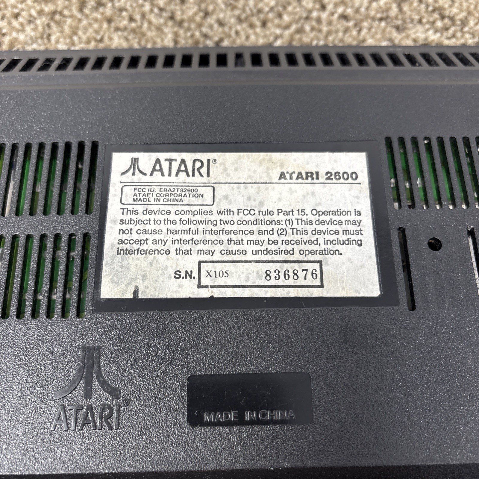 1 Chip Atari 2600 JR Console Only Very Rare Collectors Item Tested One Chip