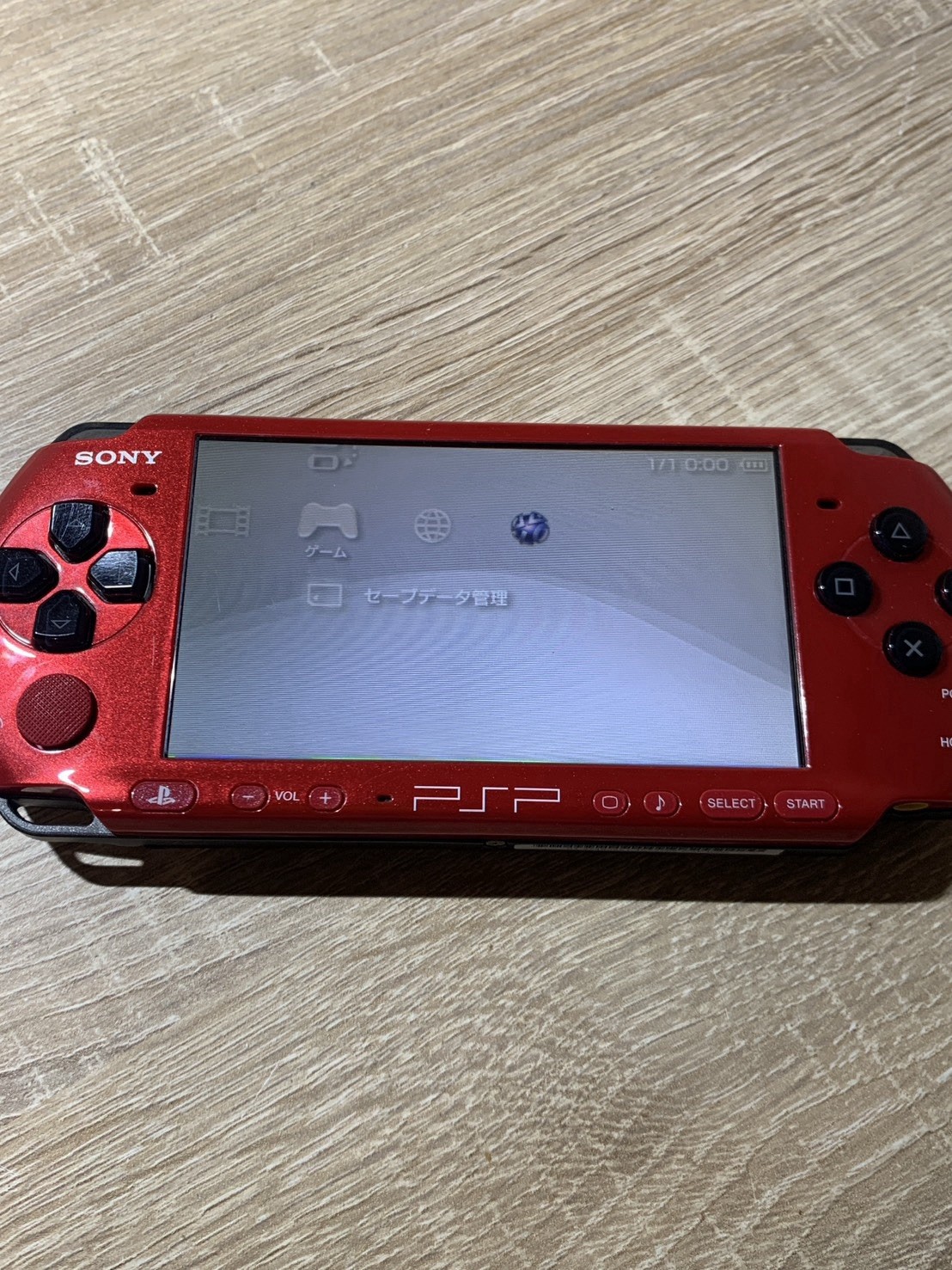 0870 Sony PlayStation PSP 3000 Red Black Normal TESTED