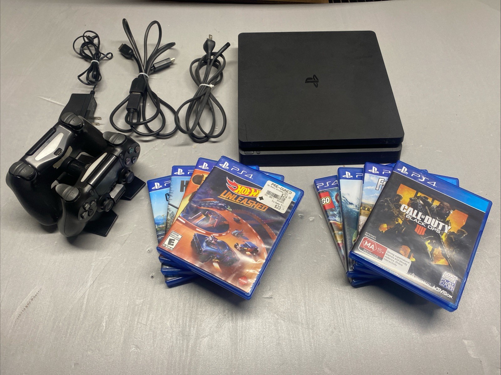 Sony PlayStation 4 Slim 1TB CUH-2215B Console + 8 Games & Controllers
