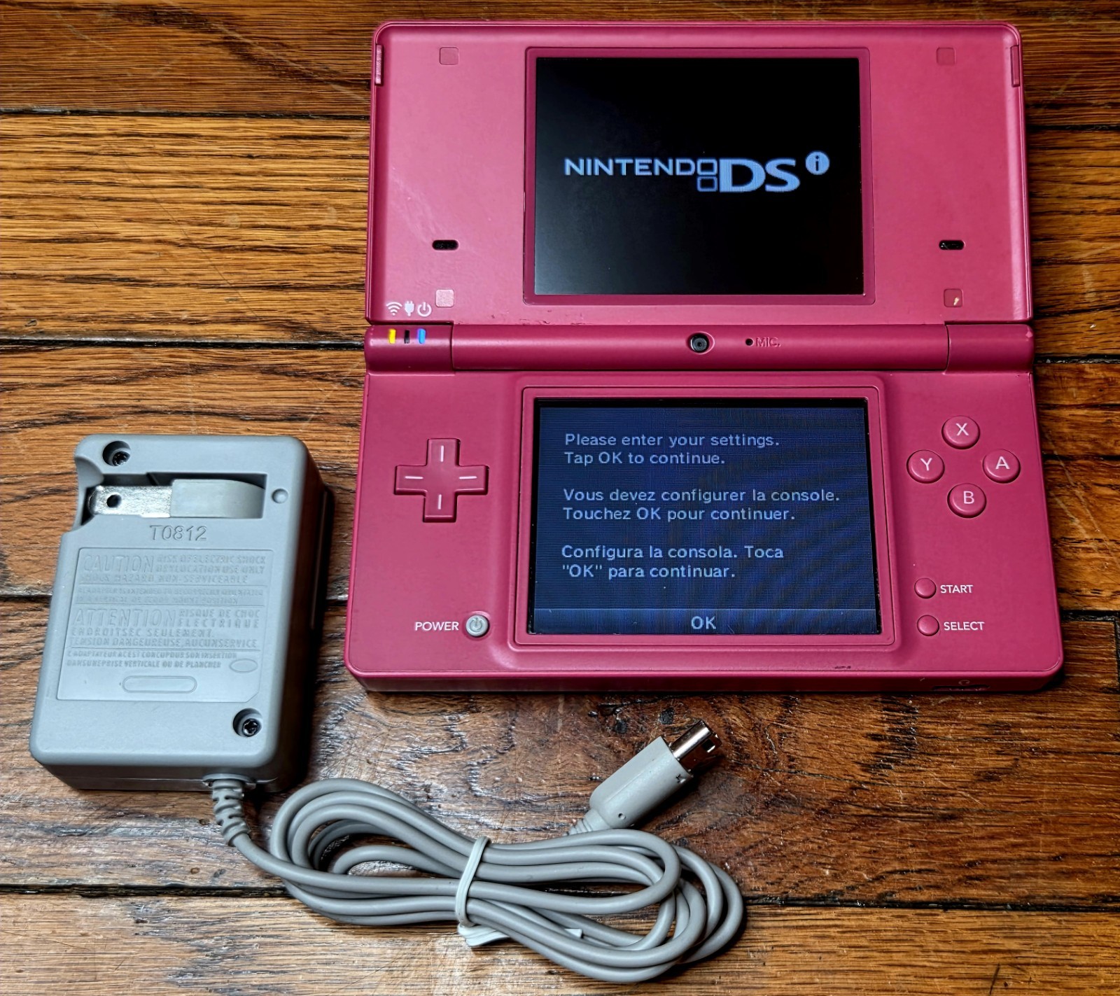 Nintendo DSi Pink TWL-001 USA Handheld Game Console + Stylus + Charger Tested