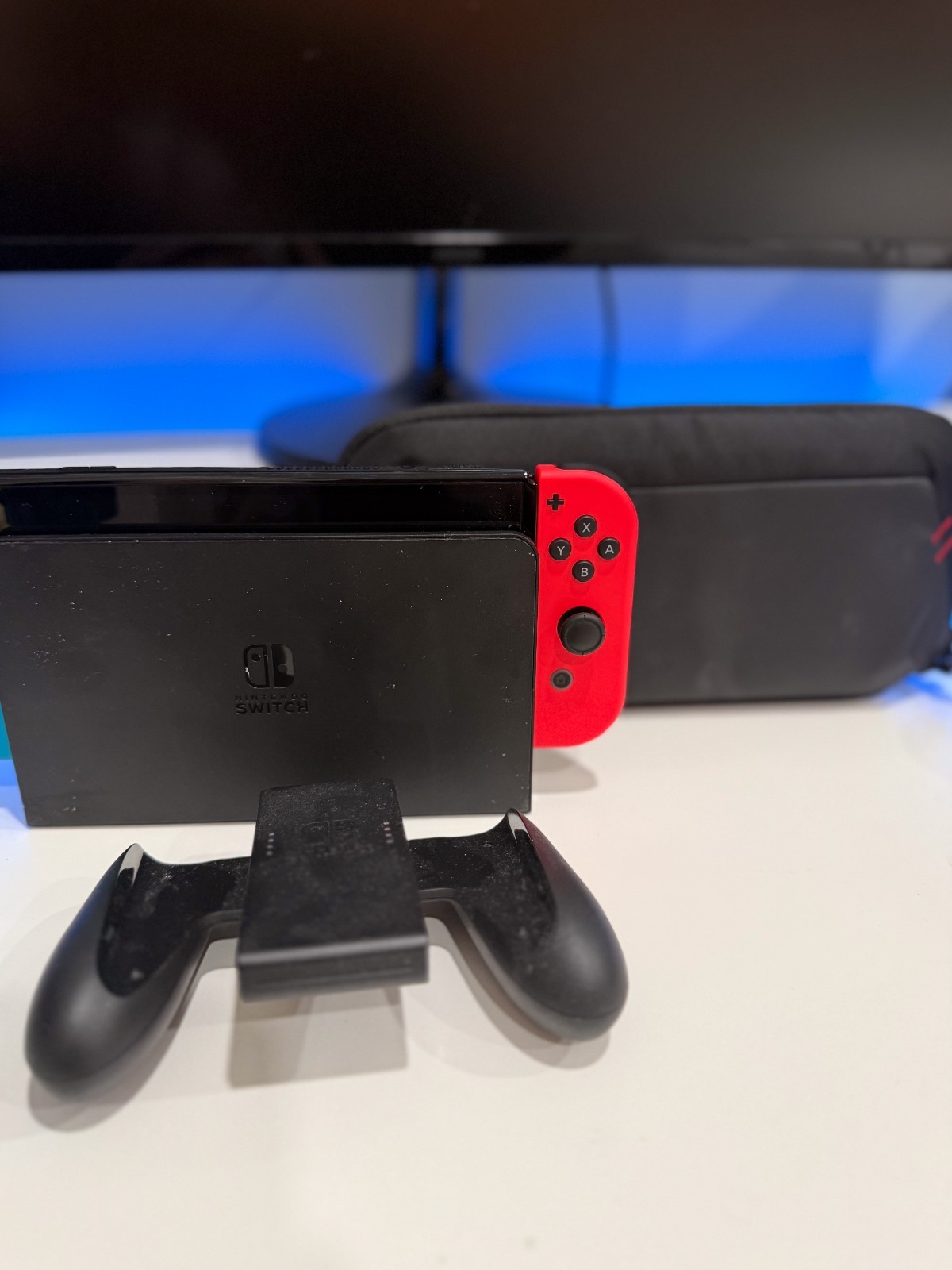 Nintendo Switch OLED Model (Box + Case + 2 Games) Black/Neon Red/Neon