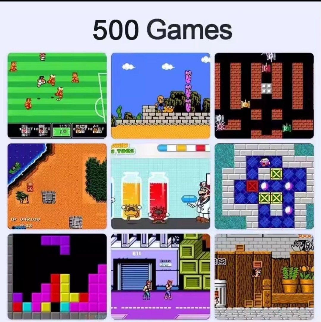 Game Box 3″ 8-Bit 500 Classic Handheld Console Red TV Gamepad Fun Mario Game