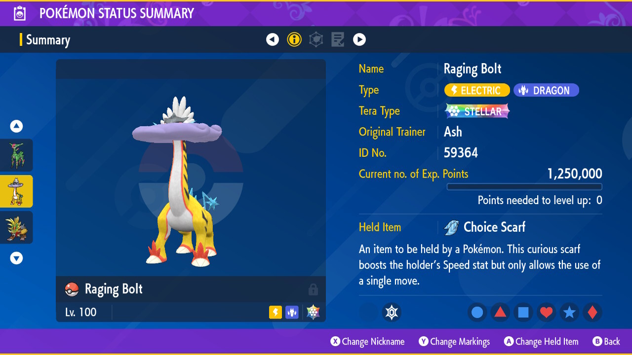 Pokemon Scarlet & Violet Raging Bolt Batte Trained Best Stats Paradox🌟