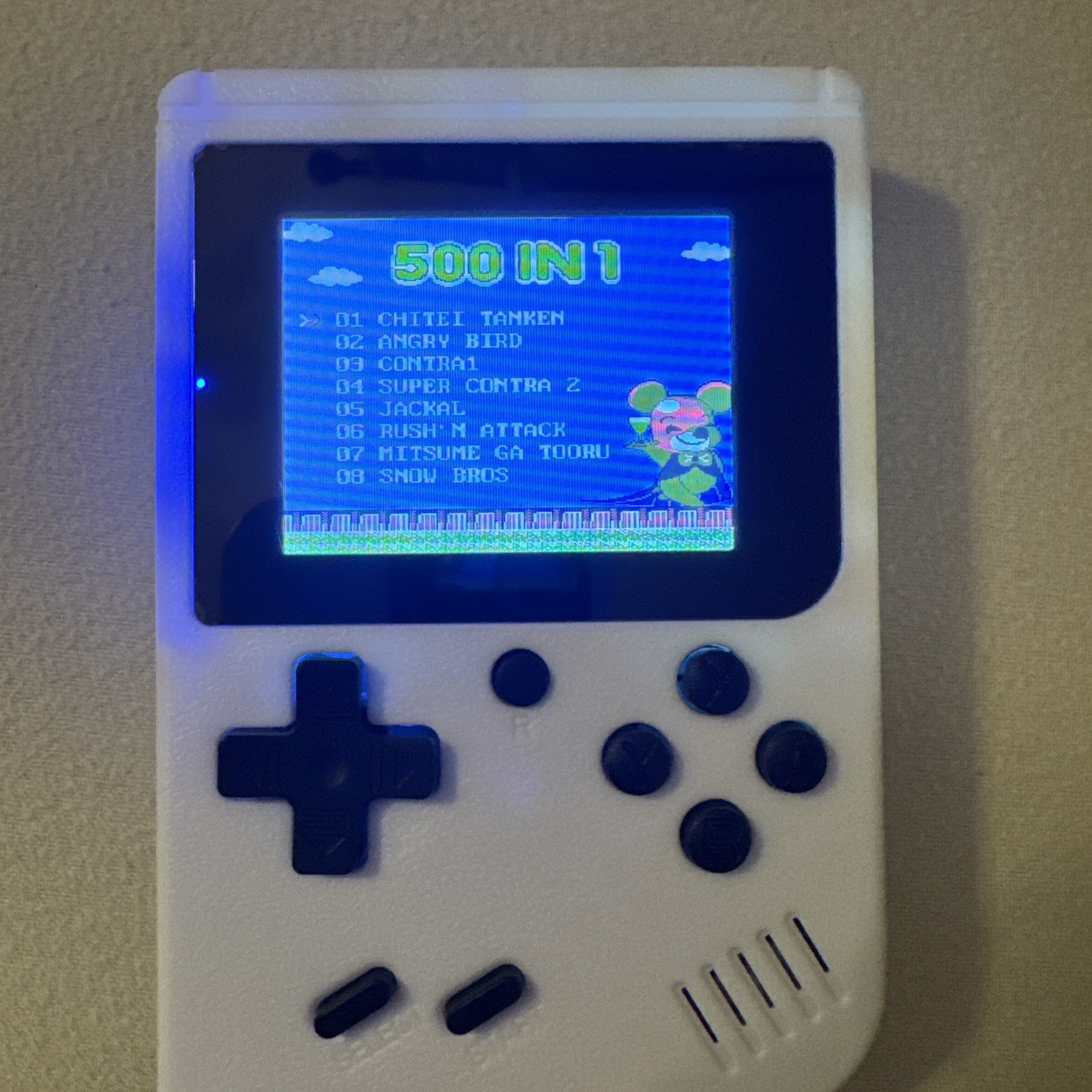 WHITE Game Box Plus 500 In 1 Handheld Game System/ Some Games Repeat/NEW!