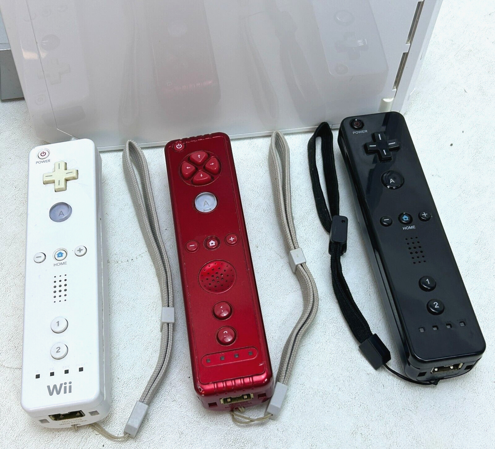 Nintendo Wii Console RVL-001 With 3 Controllers, Cords, and Motion Sensor