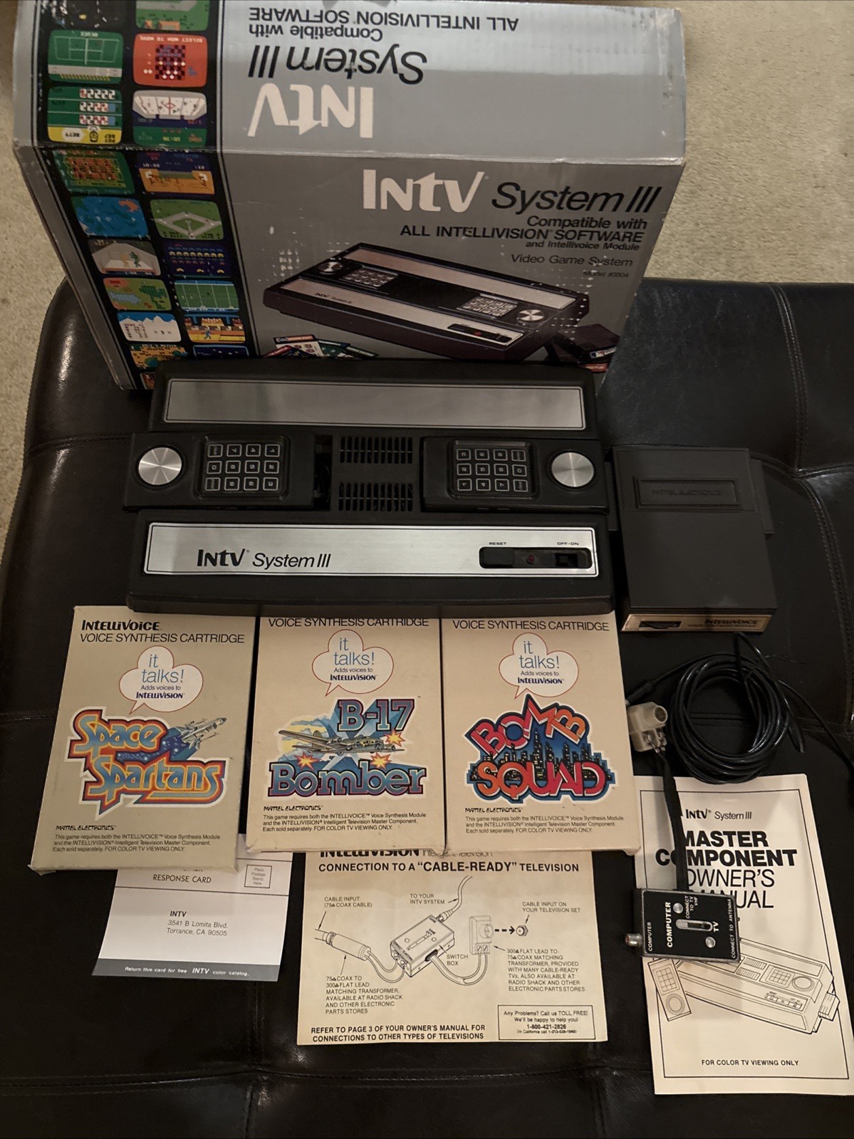 Intv system III #3504 w/Intellivoice voice synthesis module +3 Games – Tested!