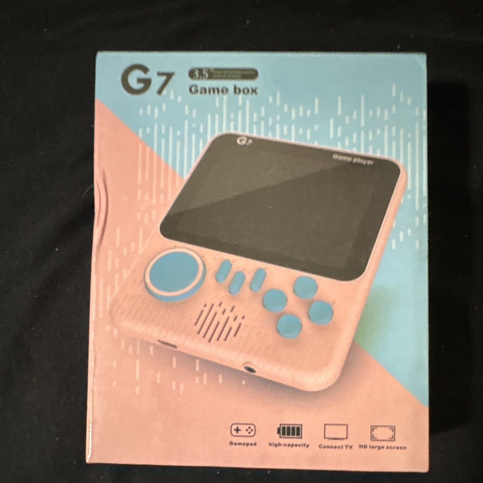665Games Box G7 Handheld Game Console 3.5″ Hd Screen Blue Connect Tv