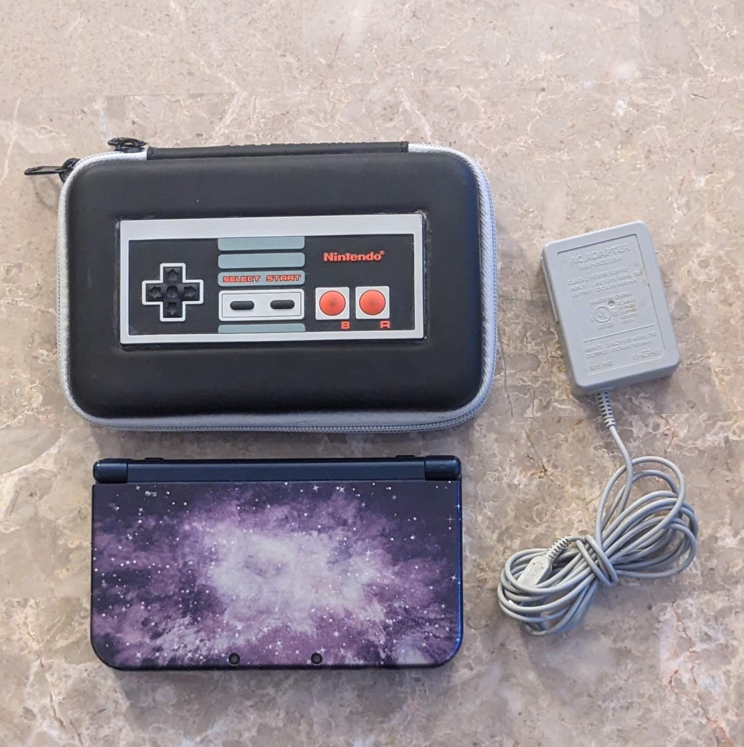New Nintendo 3DS XL Galaxy Edition Handheld System – Purple with Case & Charger