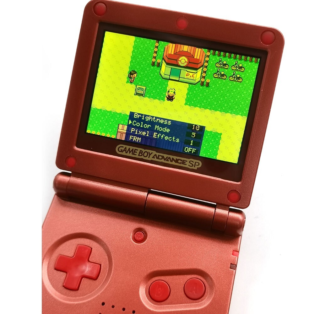 Game Boy Advance SP Red Console modify IPS V5 LCD Backlight Screen 720×480