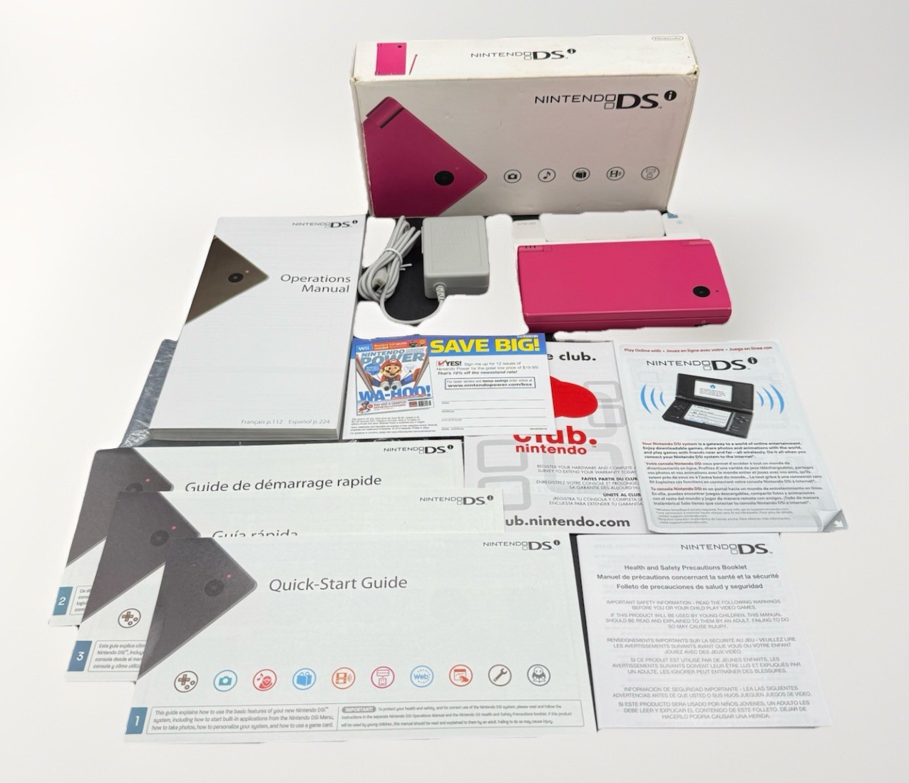 Nintendo DSi Launch Edition 256MB Pink Handheld System Game Console TWLSPA Mintt