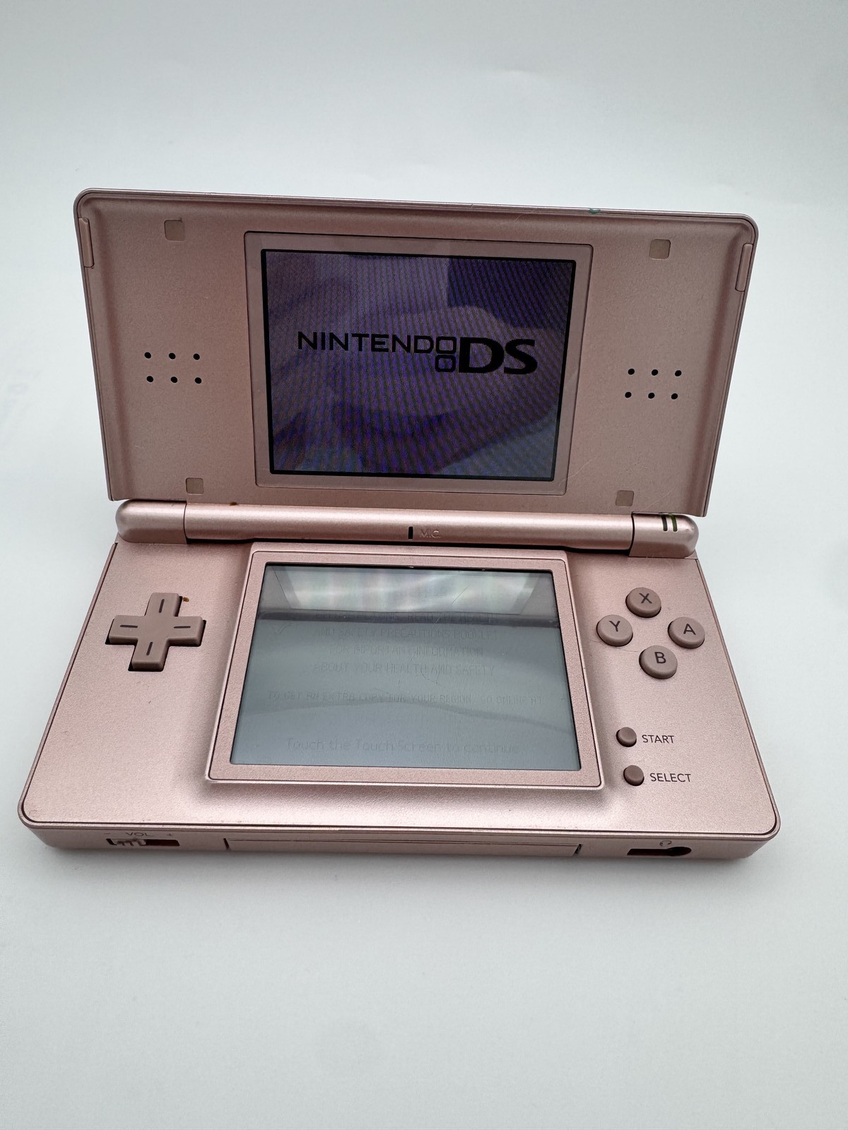 Nintendo DS Lite USG-001 Metallic Rose Pink Console W/ Charger & Cases