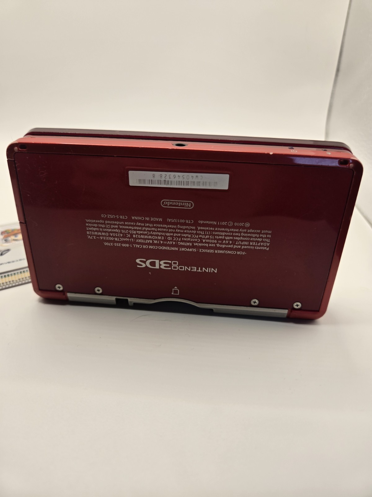 Nintendo 3DS Metallic Red Console System with 7 GamesNo Charger No Stylus
