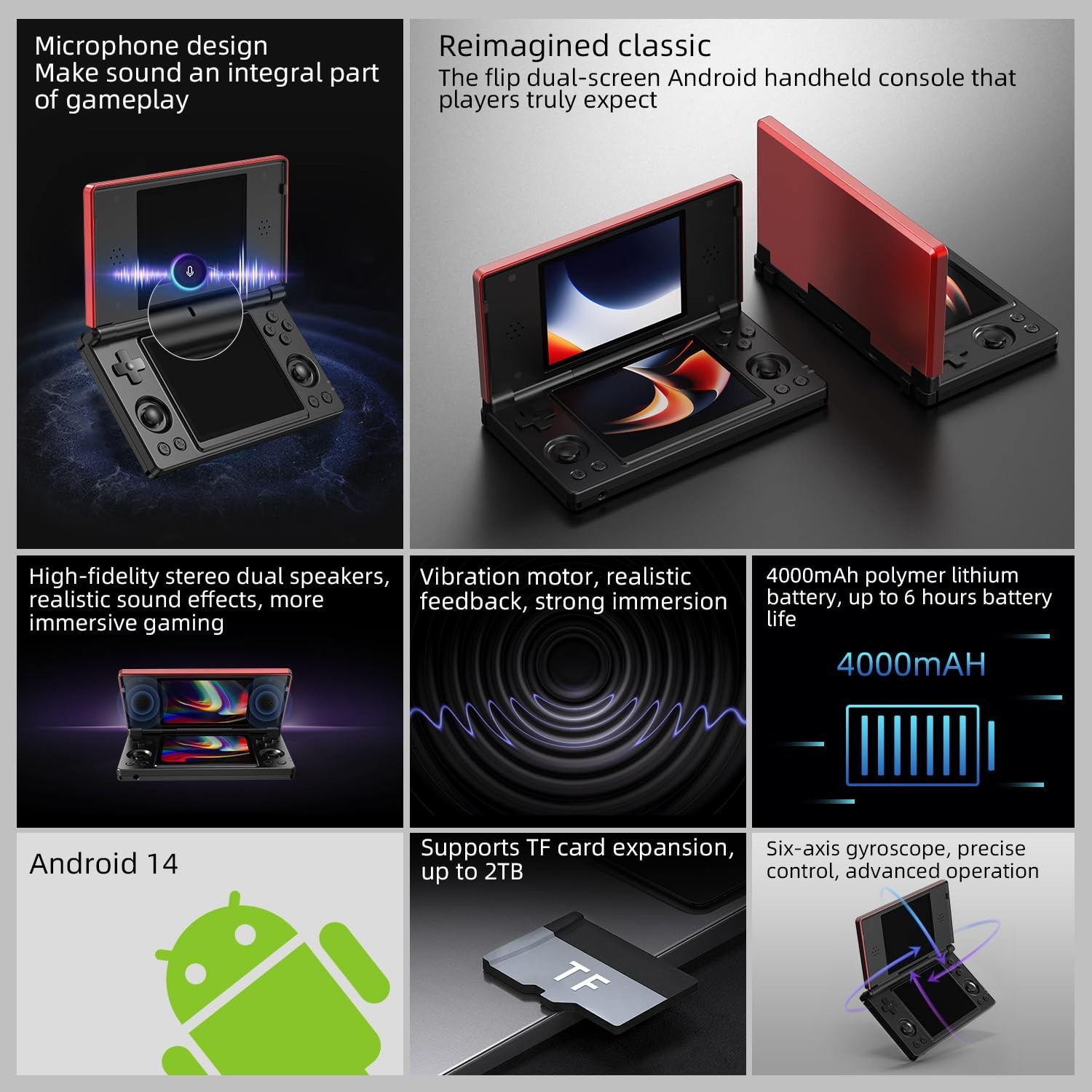 RG DS Foldable Handheld Game Console RK3568 Anbernic RG DS Android 14 System …