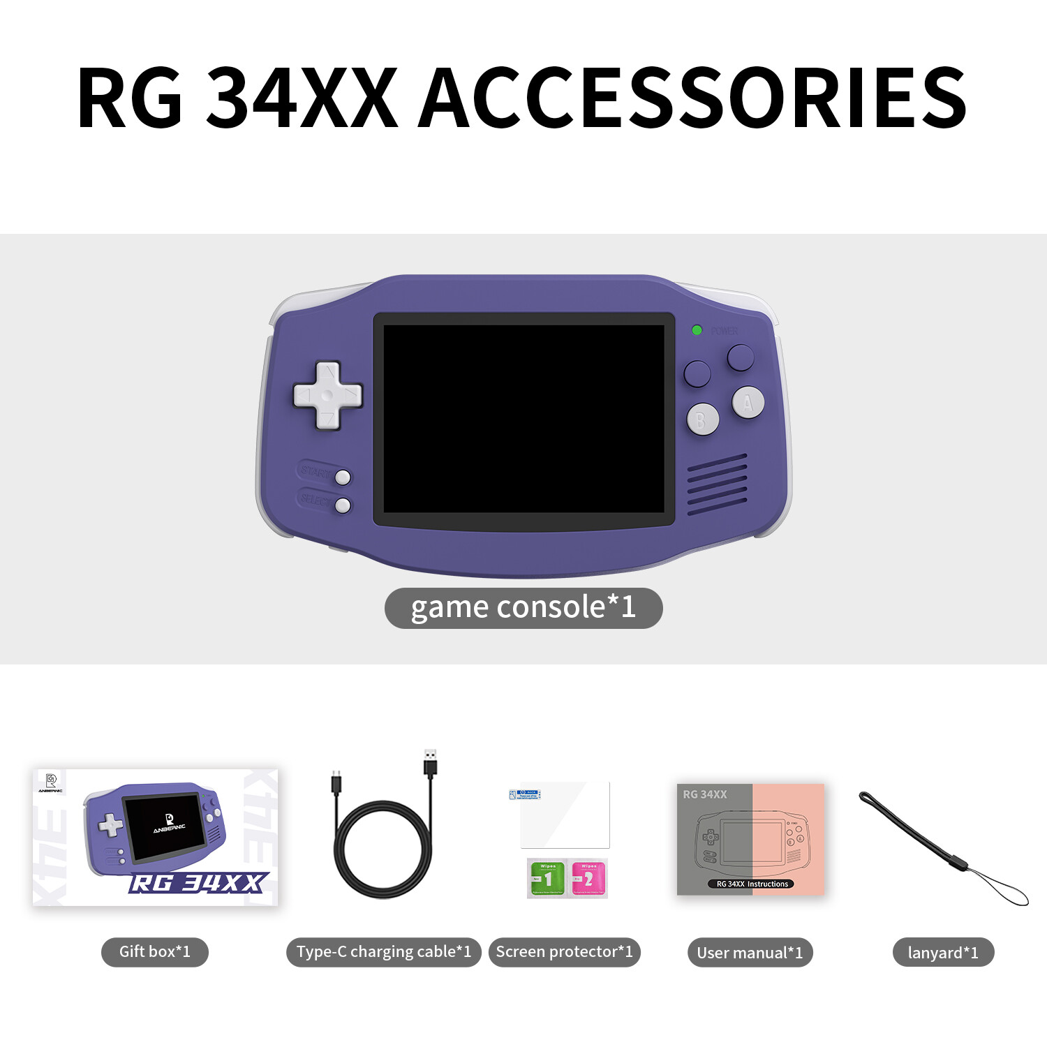 ANBERNIC RG 34XX Handheld Game Console 3.4′ Linux 64-bit 3500mAH RG34XX Gifts