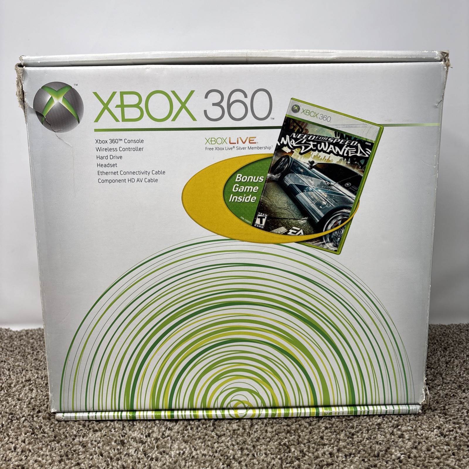 Microsoft Xbox 360 20gb Console Bundle With Box Cables Controller TESTED READ!!!