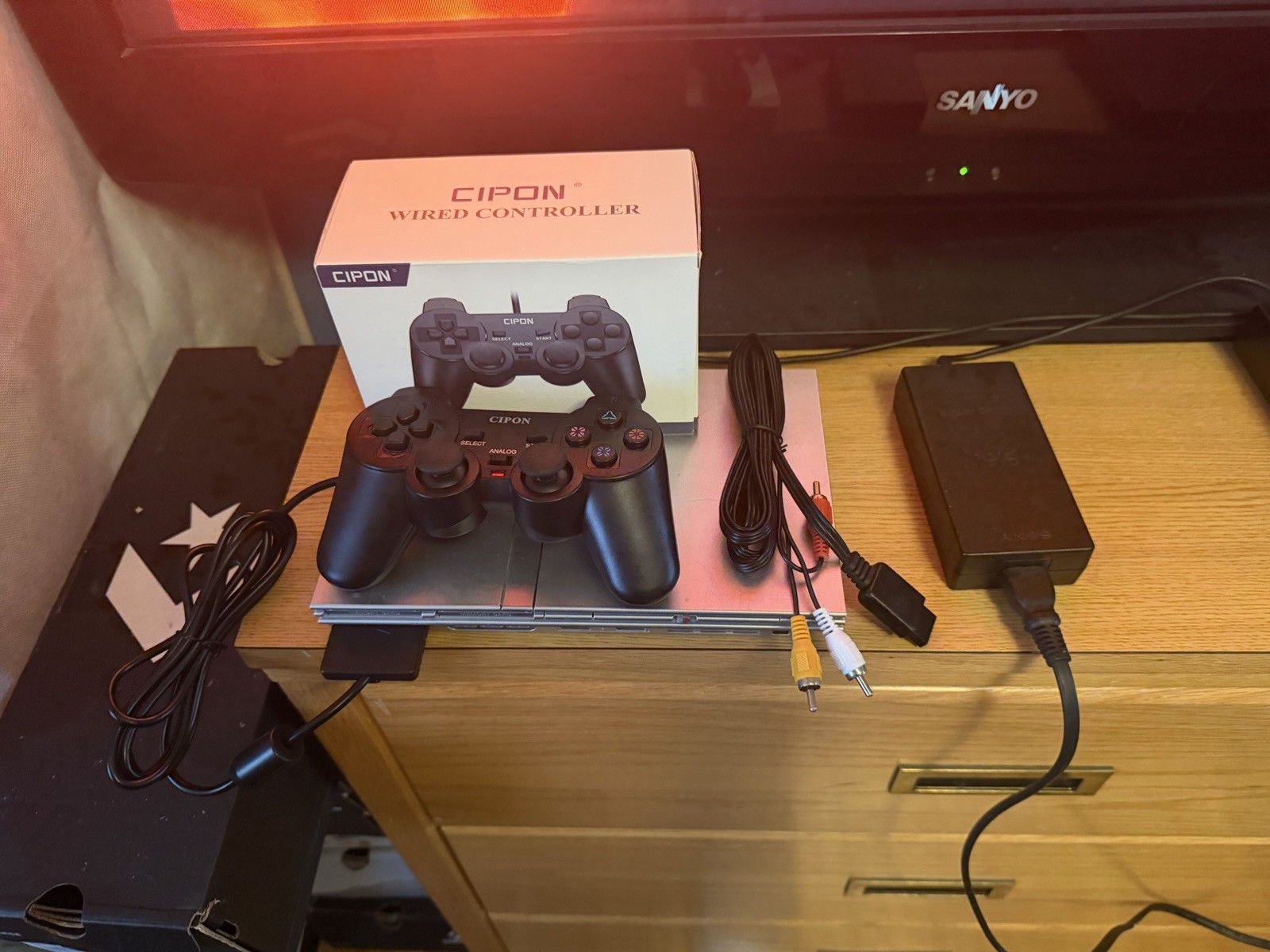 Sony PlayStation 2 Slim Console – Satin Silver , New Video Cable, New Controller