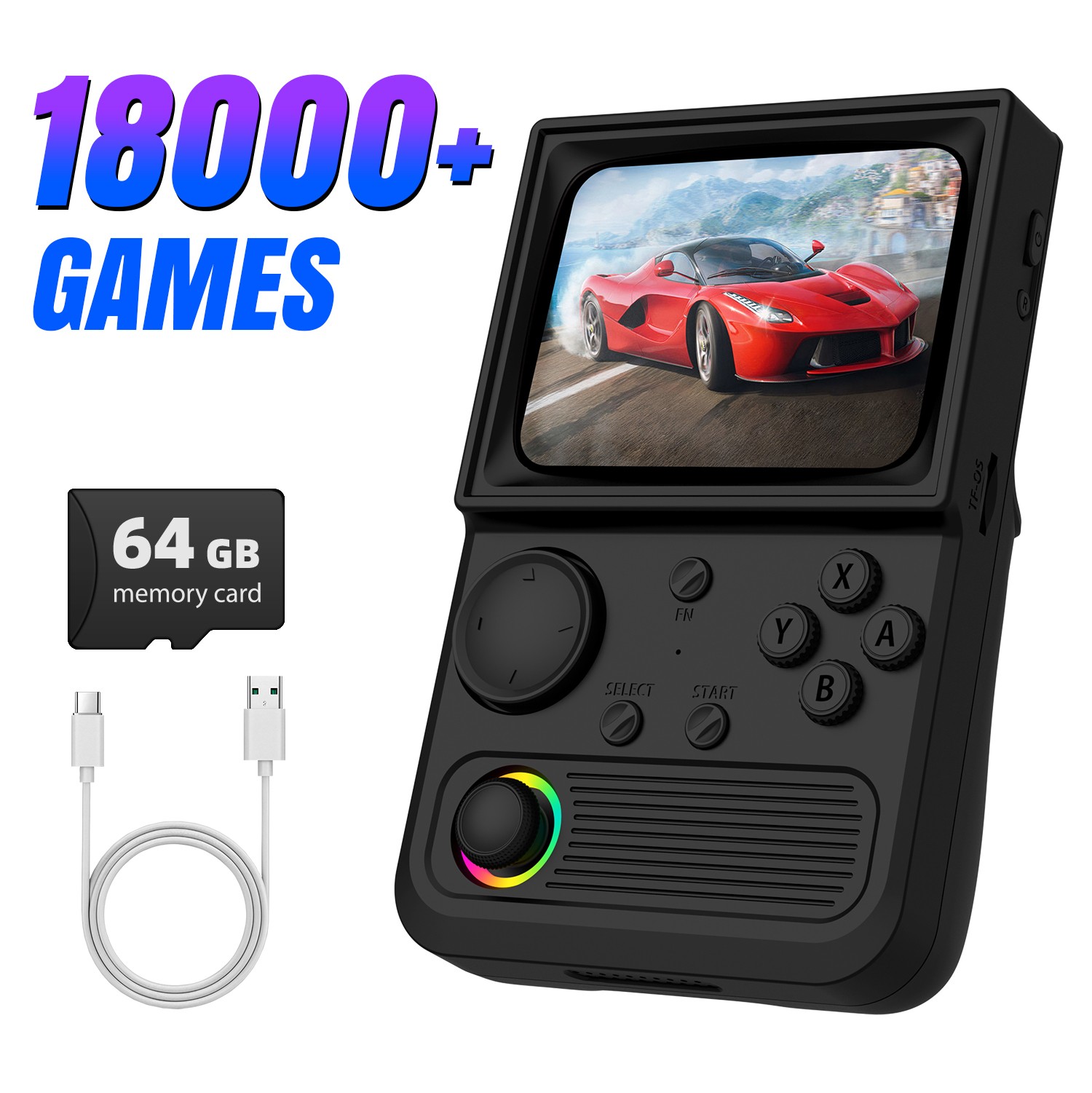 Retro TV Handheld Game Console 3.5» IPS Screen 22000