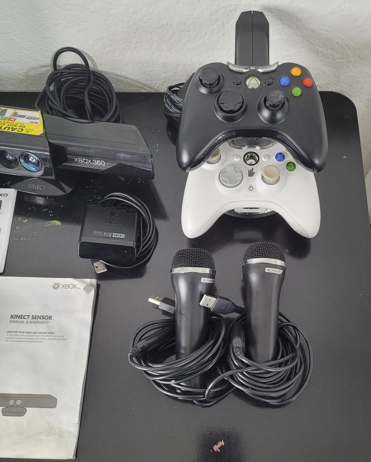 Xbox 360 S White Model 1439 Console 19 Game Bundle Kinect Nyko Tested Working