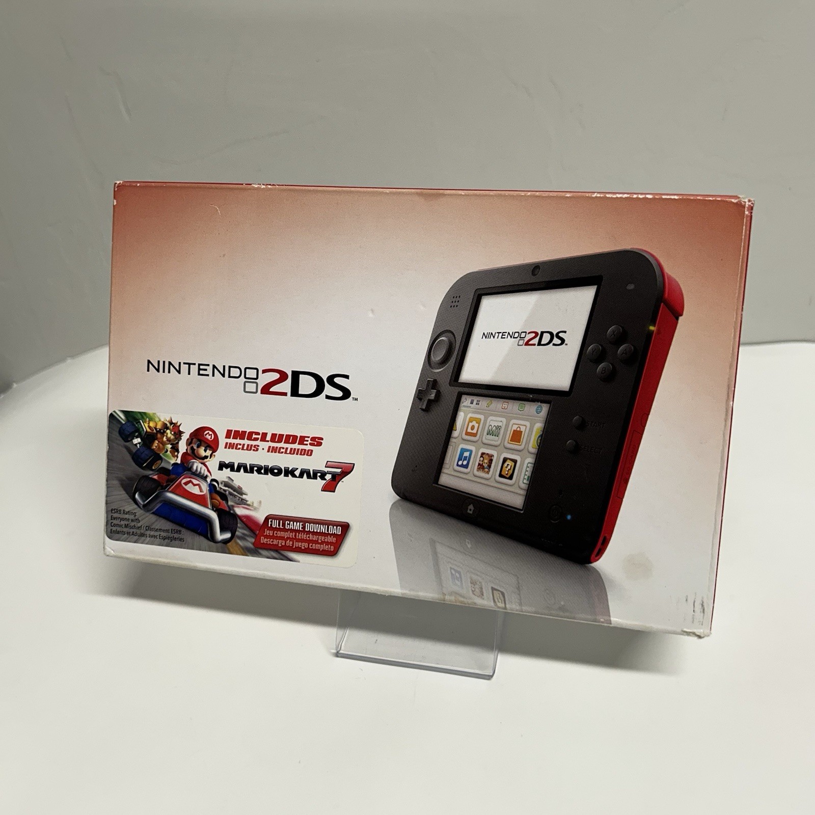 Nintendo 2DS Red/Black Handheld Console With Original Box Tested Working!