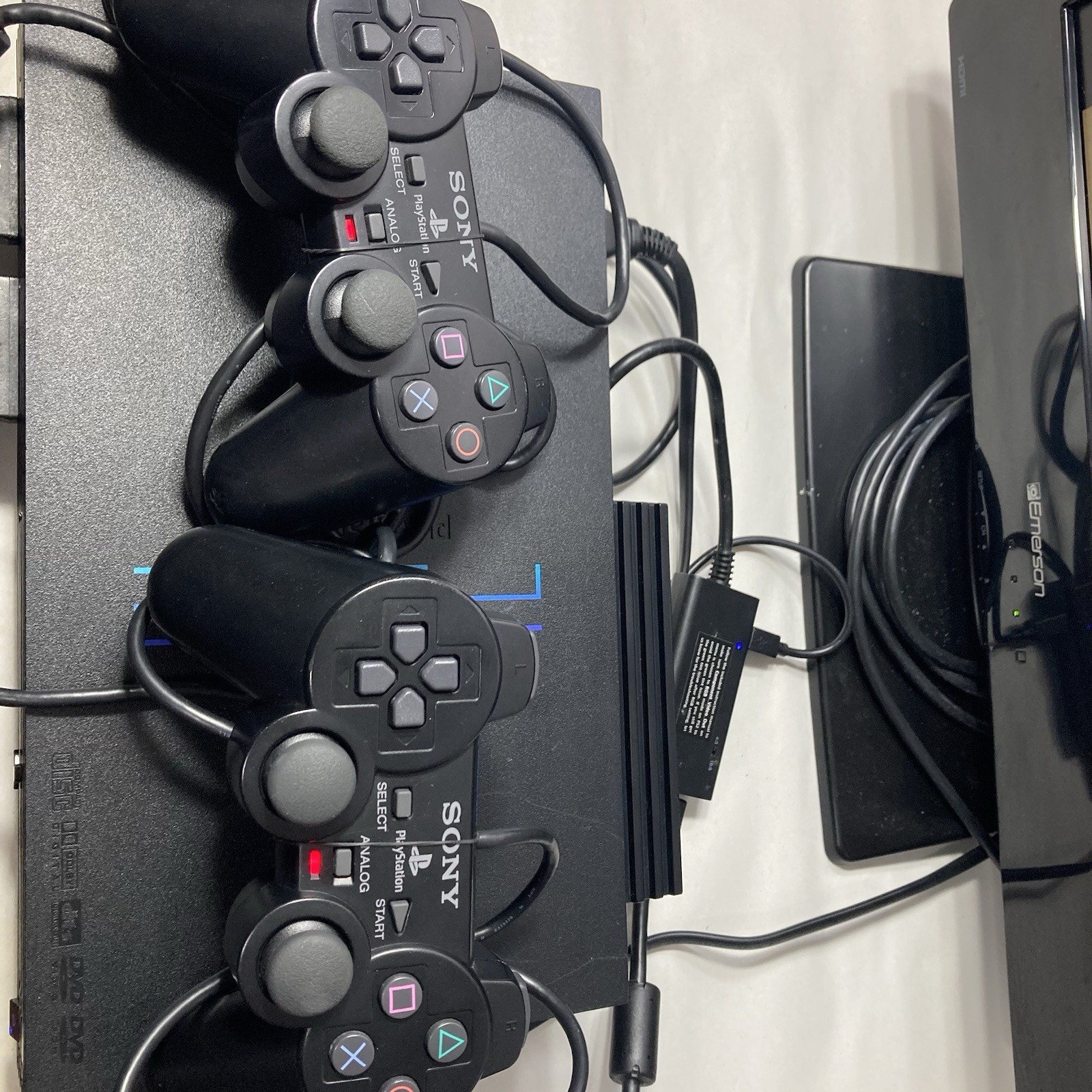 Sony PlayStation 2 50001 Model 2 Controllers & All Cords Tested and Working