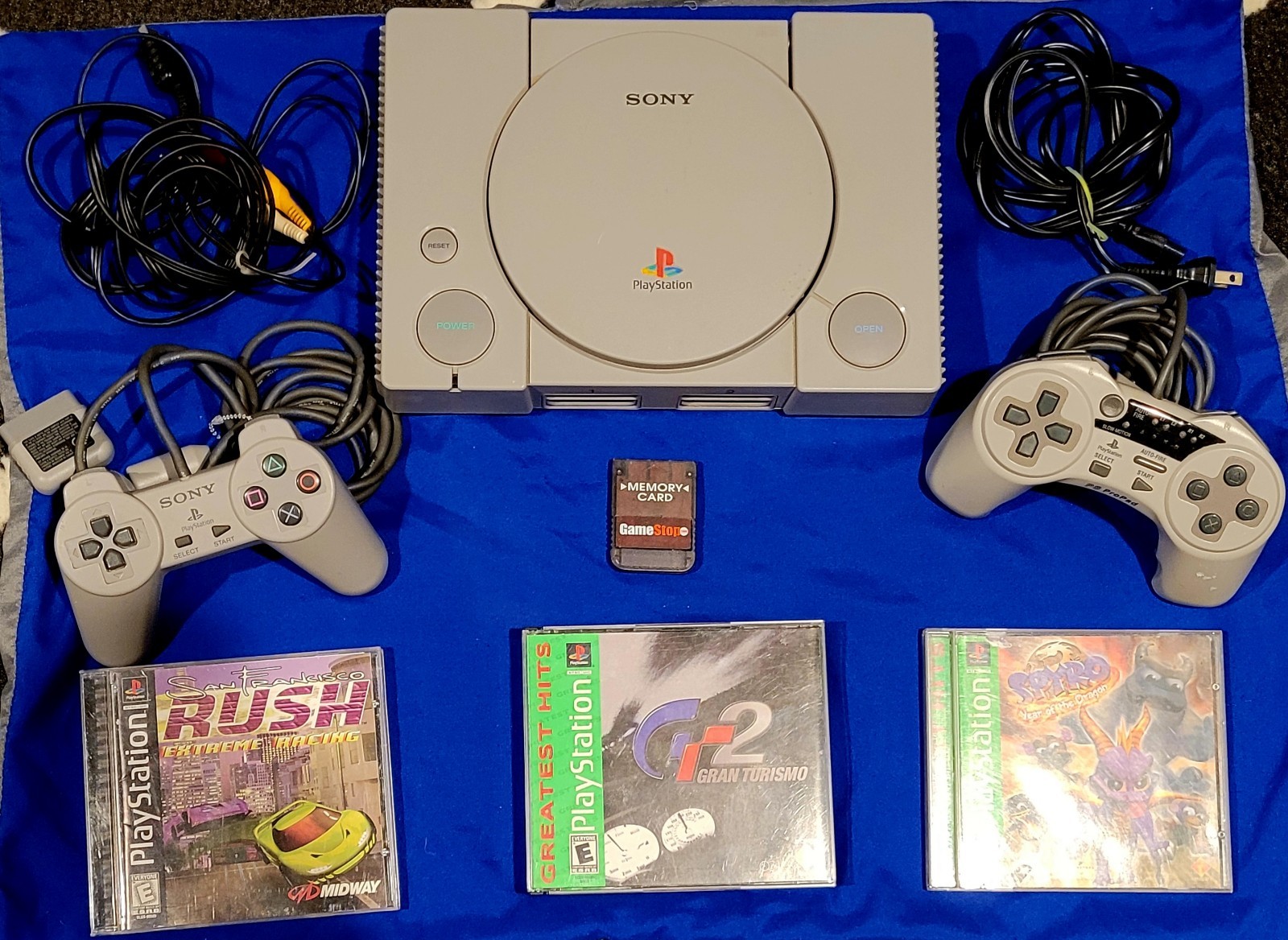 Sony PlayStation 1 Game Console – Gray bundle w/3 games and two controllers One