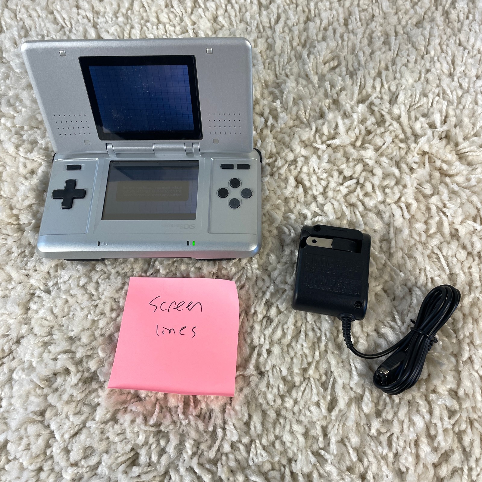 Nintendo DS Original NTR-001 Titanium Silver Handheld Console System READ